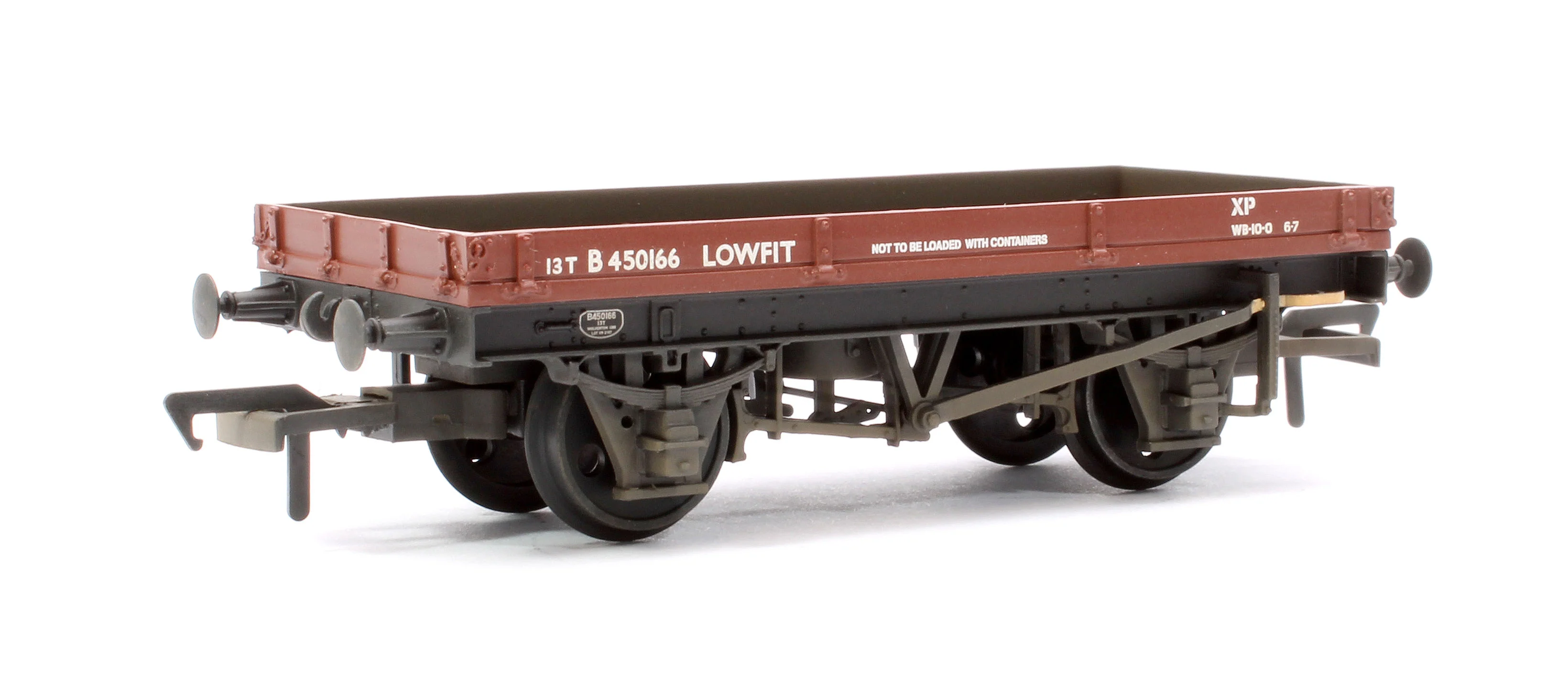 37-479C 1 Plank 'Lowfit' Wagon BR Bauxite (Late) No.B450166 - Weathered