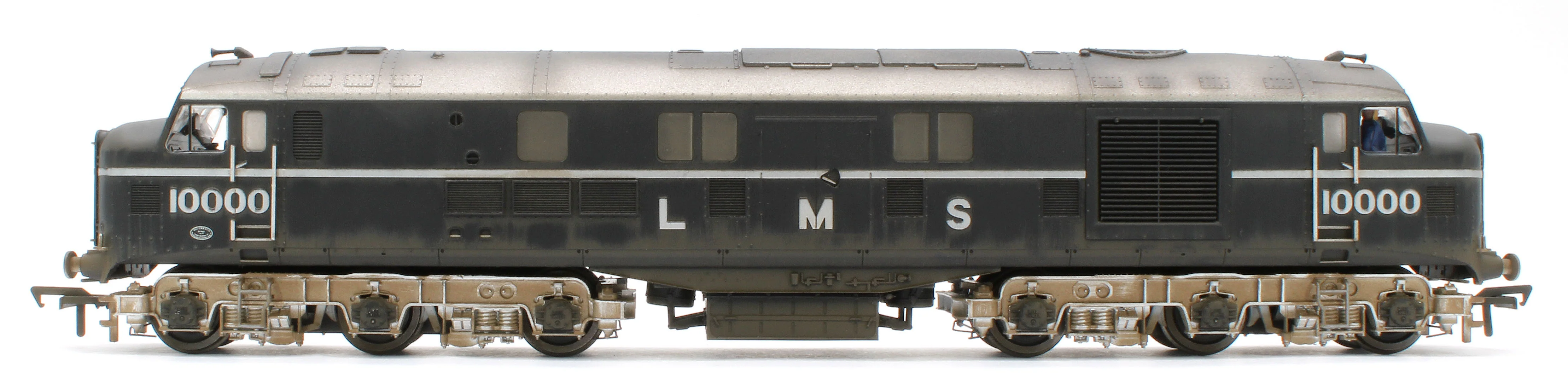 31-999ZW Bespoke Weathered LMS 10000 Black & Chrome With LMS Lettering Diesel Locomotive - Medium Weathered - Image 5