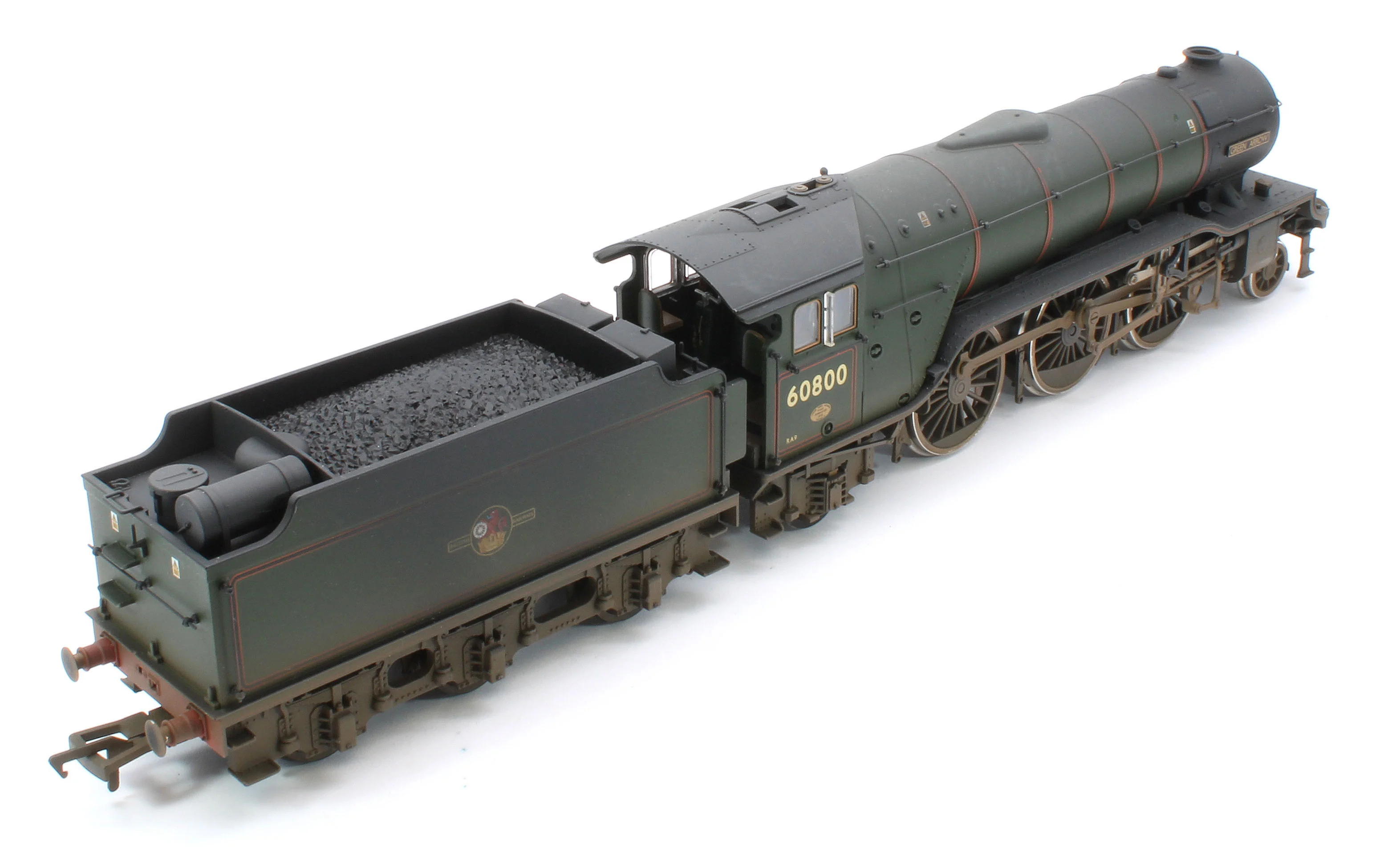 35-205NRMSFW Bespoke Weathered 'Green Arrow' BR Lined Green (Late Crest) Class V2 2-6-2 No.60800 Steam Locomotive - DCC Sound - Image 13