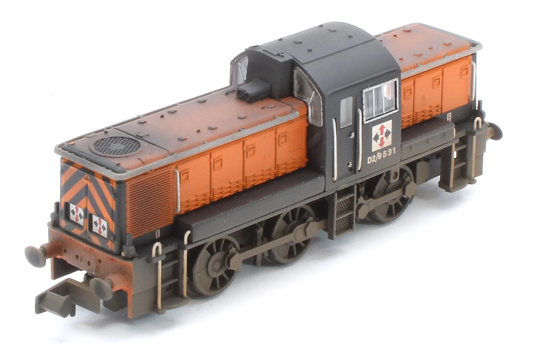 372-954W Bespoke Weathered Class 14 D2/9531 NCB British Oak Orange & Black Diesel Locomotive - Image 8