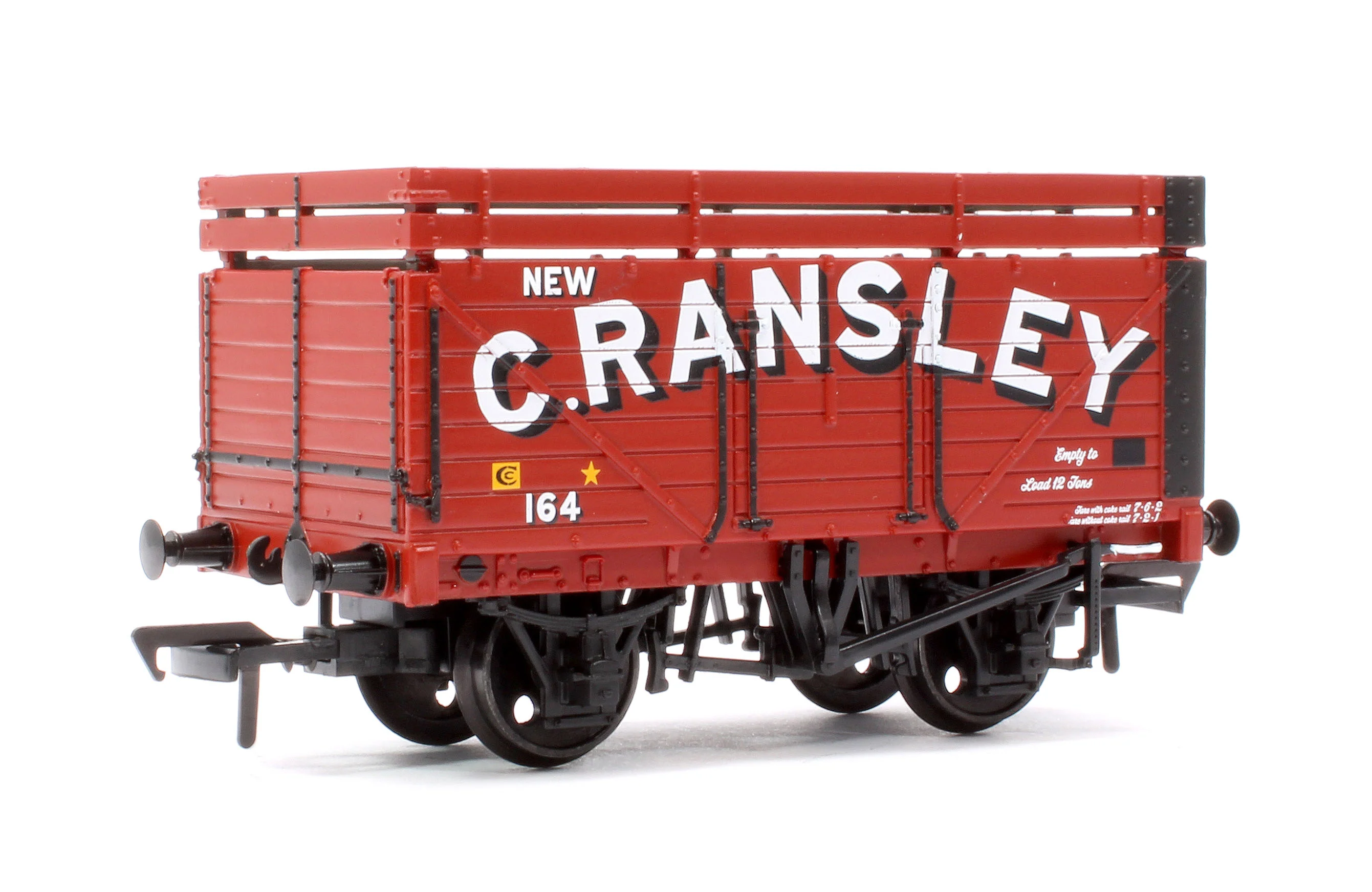 37-179A 7 Plank Wagon with Coke Rails 'New C. Ransley' Red No.164