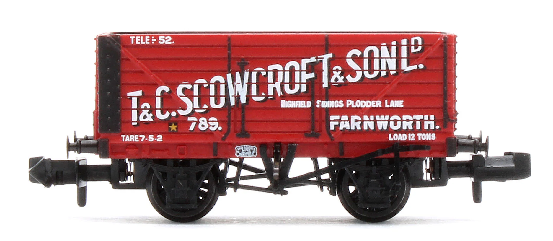 377-130 8 Plank Wagon End Door 'T & C. Scowcroft & Son Ltd' Red No.789 - Image 2