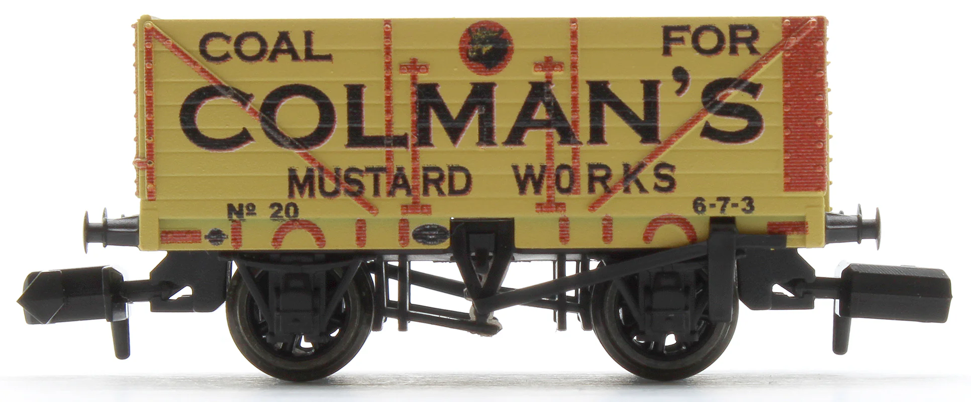 NR7006P 9ft 7 plank open wagon, Colman’s Mustard No.20 - Image 3
