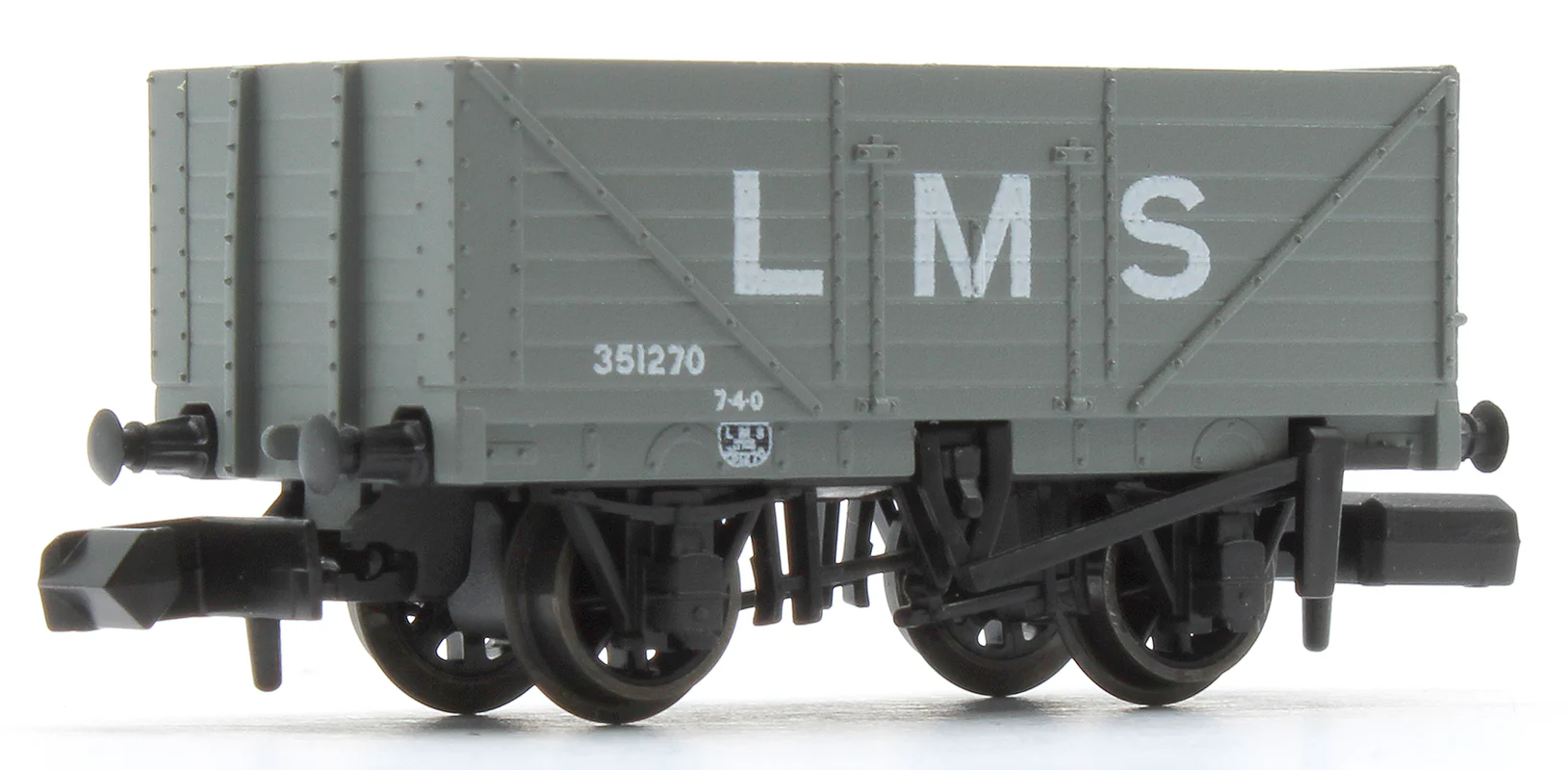 NR7003M 9ft 7 plank open wagon, LMS, grey No.351270