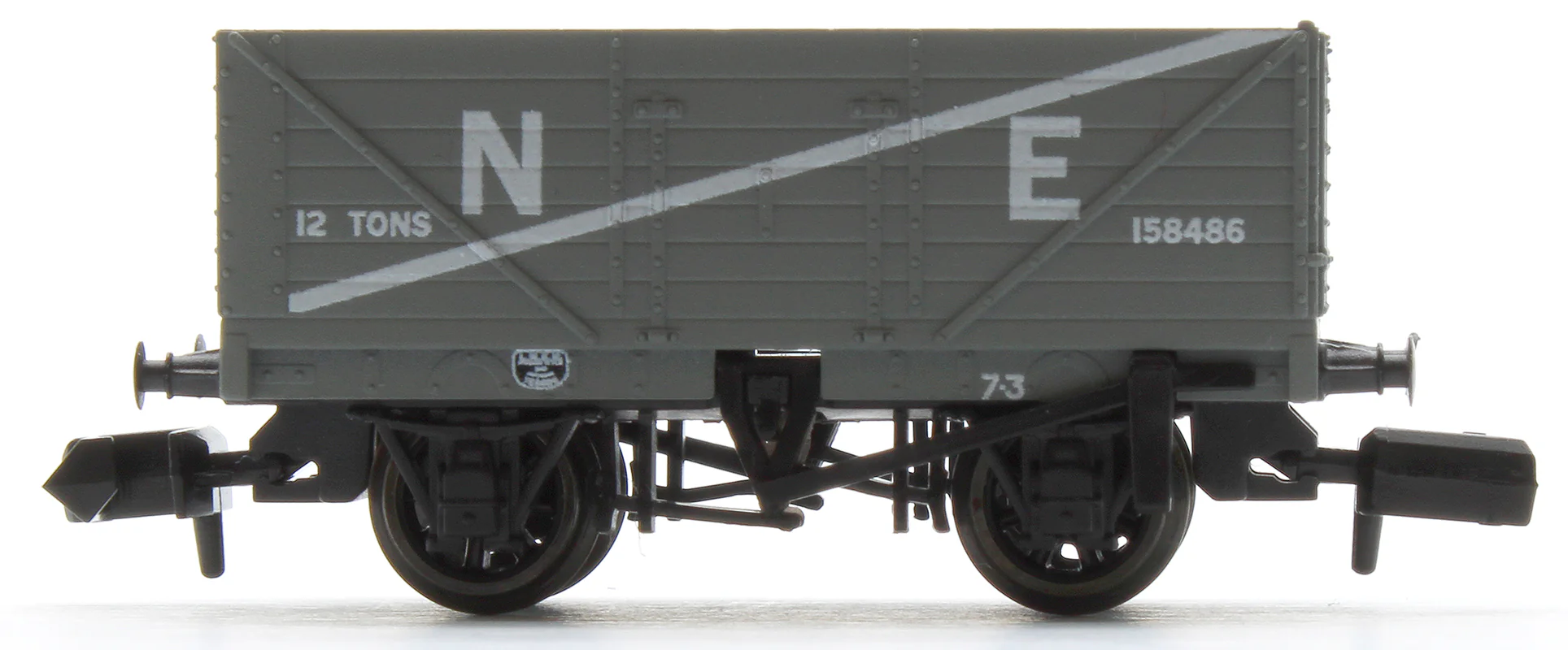 NR7001E 9ft 7 plank open wagon, NE, grey No.158486 - Image 3