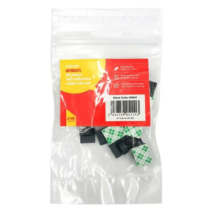 AM-S0841 20 Self-adhesive cable clips - Image 2