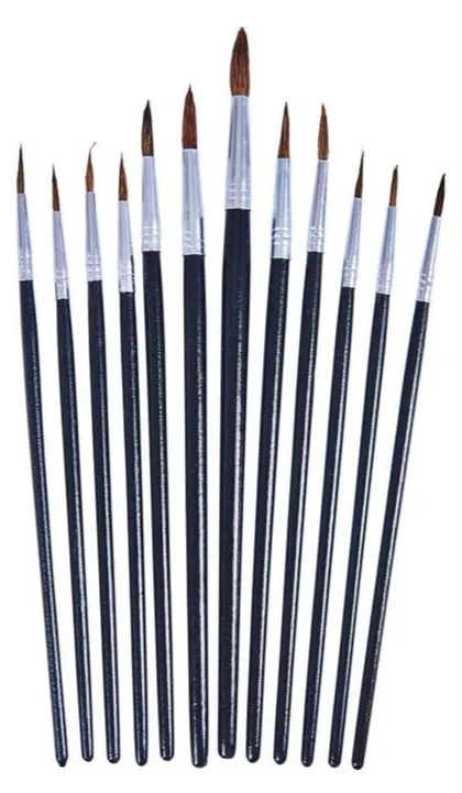 AM-S4120 12 Piece fine pointed tip art brush set - Image 3