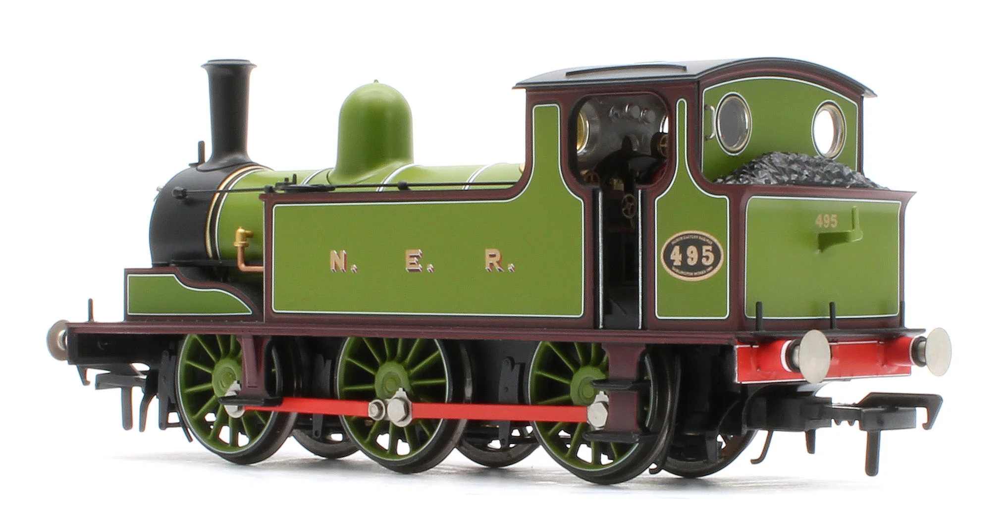 31-065SF NER E (J71) 495 NER Lined Green & Maroon Steam Tank Locomotive - DCC Sound - Image 3
