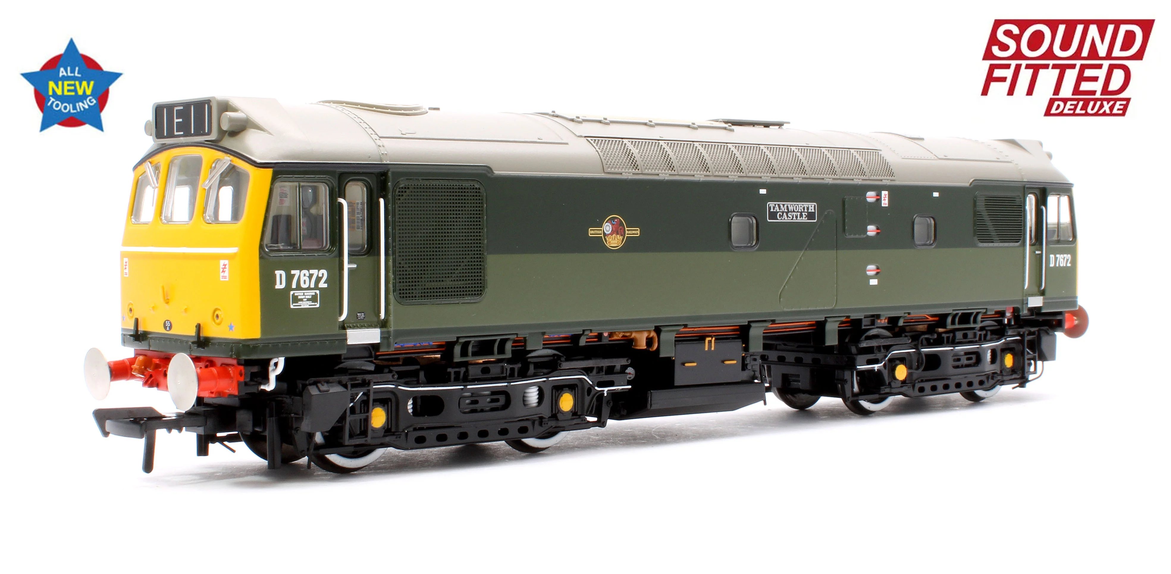 32-334SFX Class 25/3 D7672 'Tamworth Castle' BR Two-Tone Green (Full Yellow Ends) - DCC Sound Deluxe