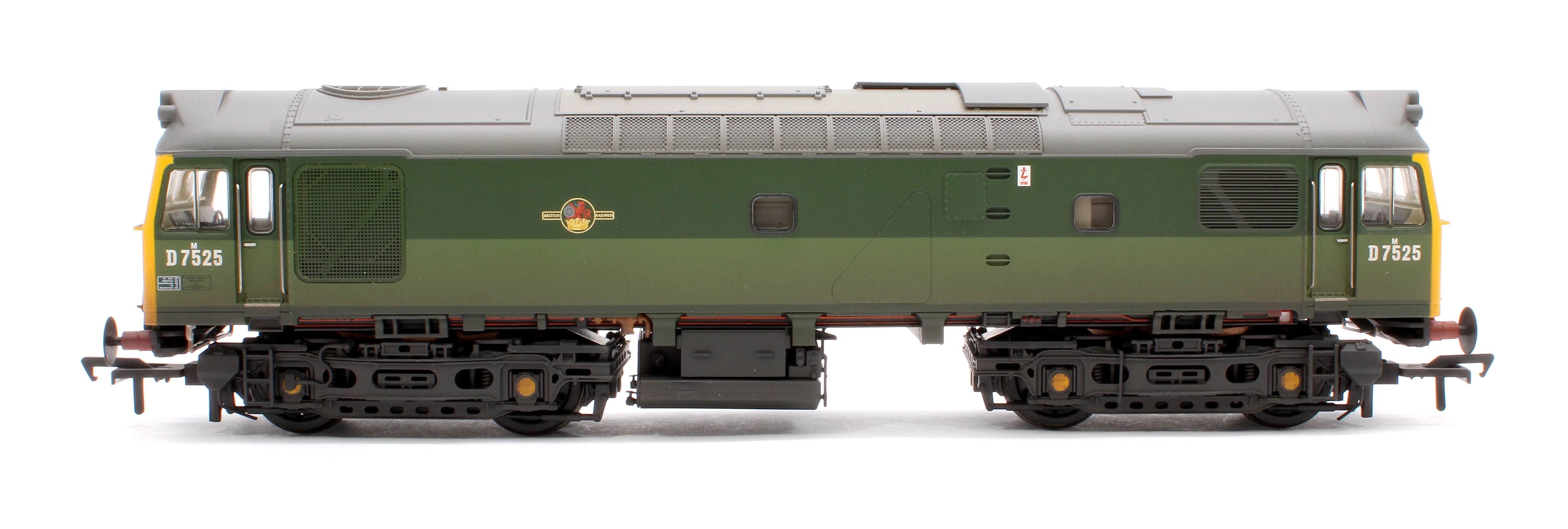 32-342 Class 25/2 D7525 BR Two-Tone Green (Full Yellow Ends) Diesel Locomotive - Weathered - Image 6