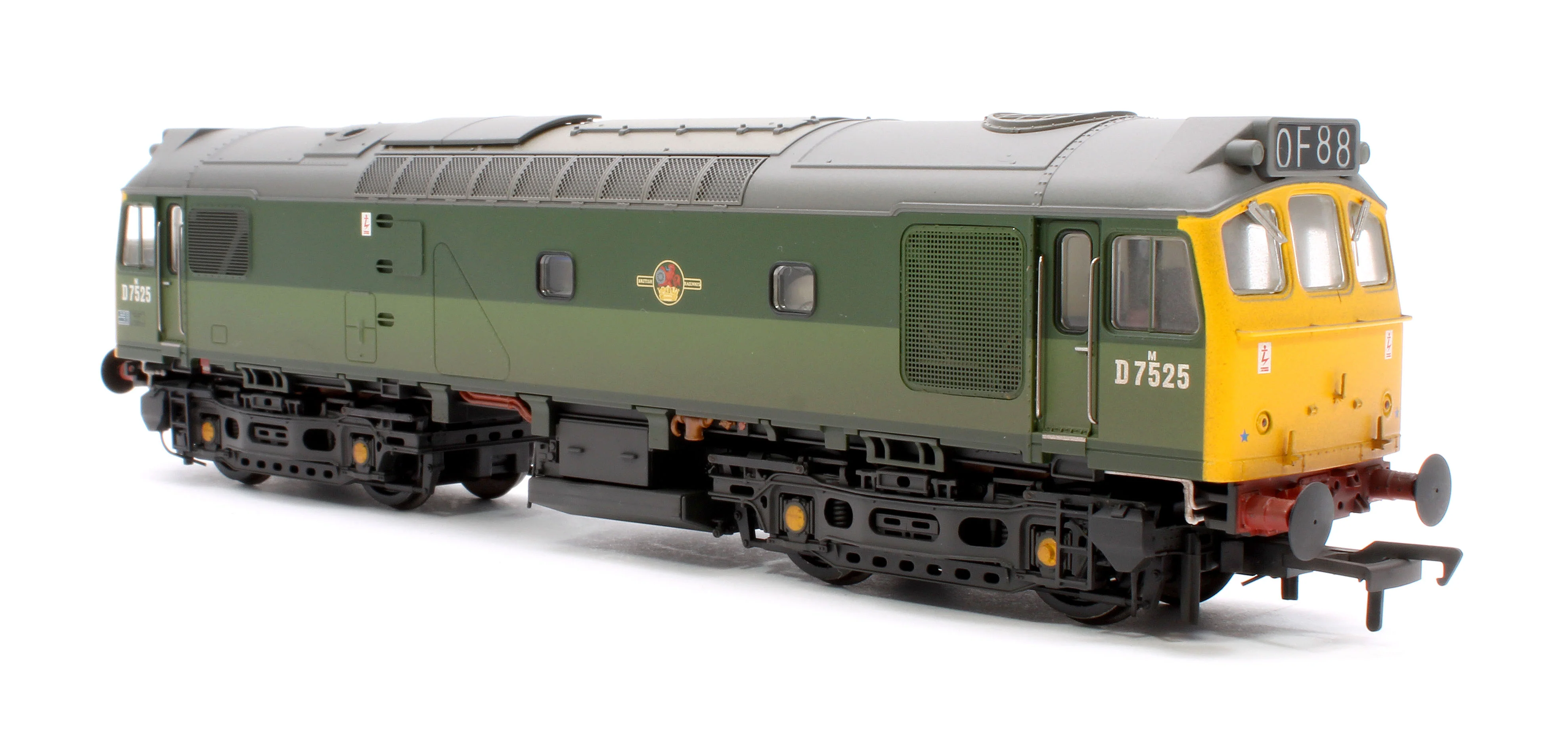 32-342SF Class 25/2 D7525 BR Two-Tone Green (Full Yellow Ends) Diesel Locomotive - DCC Sound & Weathered - Image 4