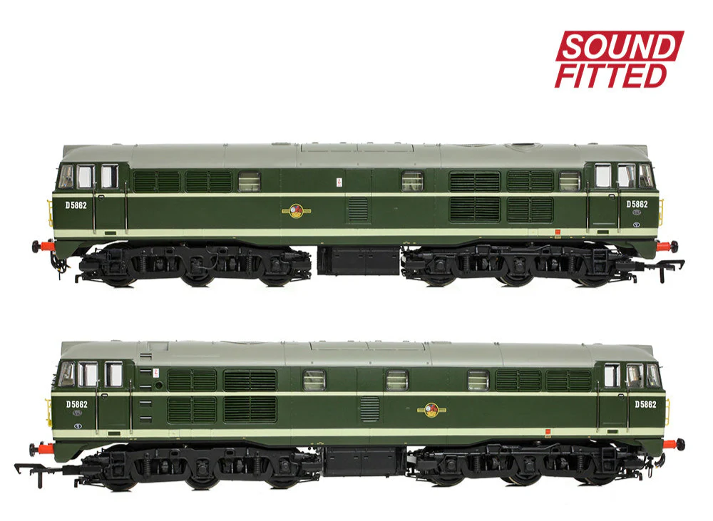 35-802ASF Class 30 D5862 BR Green (Small Yellow Panels) Diesel Locomotive - DCC Sound - Image 2