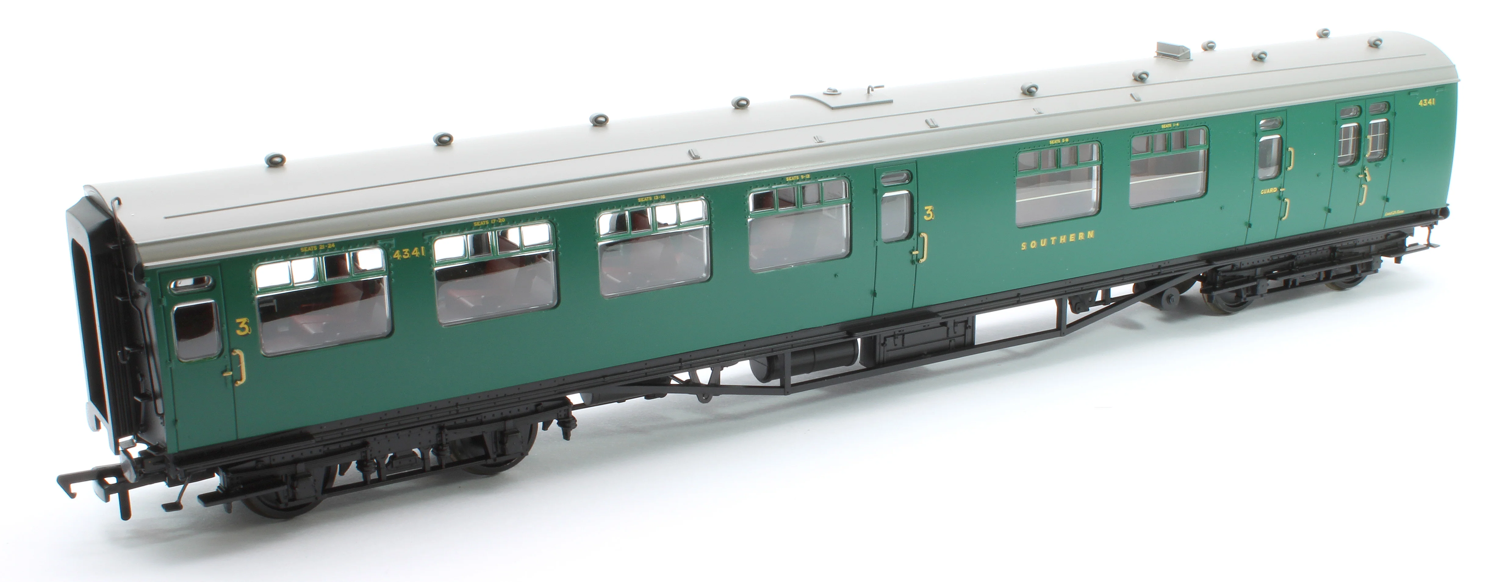 34-725 SR Bulleid Brake Third Semi-Open 10'' Vents SR Malachite Green No.3993 - Image 5