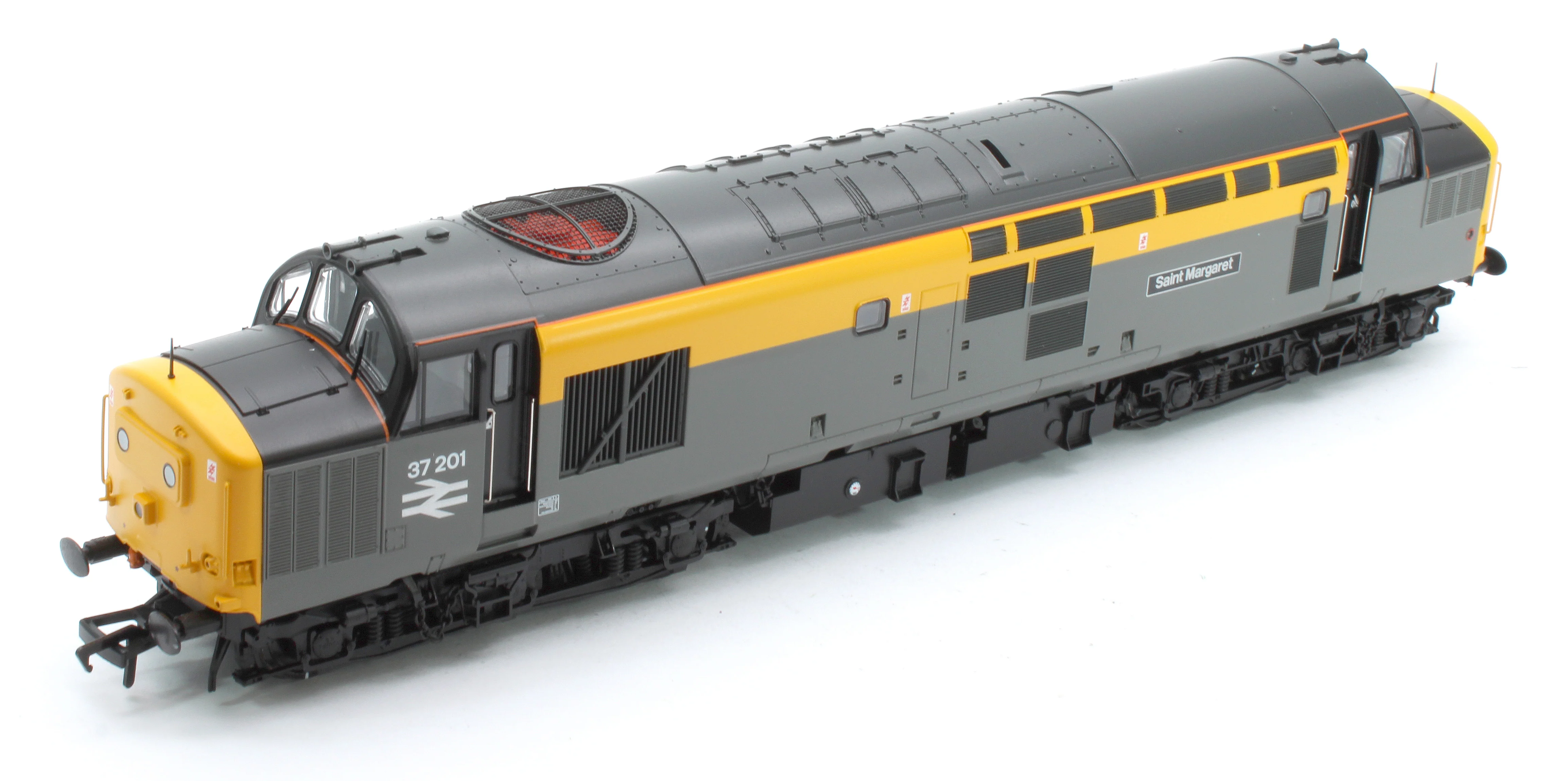 35-308 Class 37/0 Centre Headcode 37201 'St. Margaret' BR Eng. Grey & Yellow Diesel Locomotive - Image 7