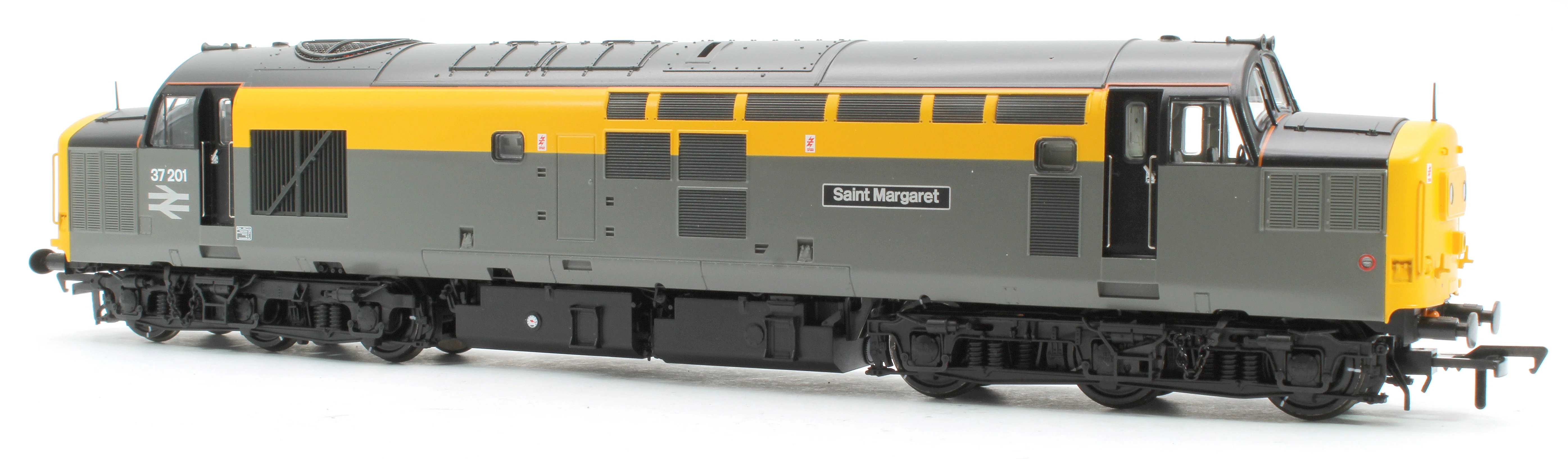 35-308SF Class 37/0 Centre Headcode 37201 'St. Margaret' BR Eng. Grey & Yellow Diesel Locomotive (DCC Sound) - Image 4
