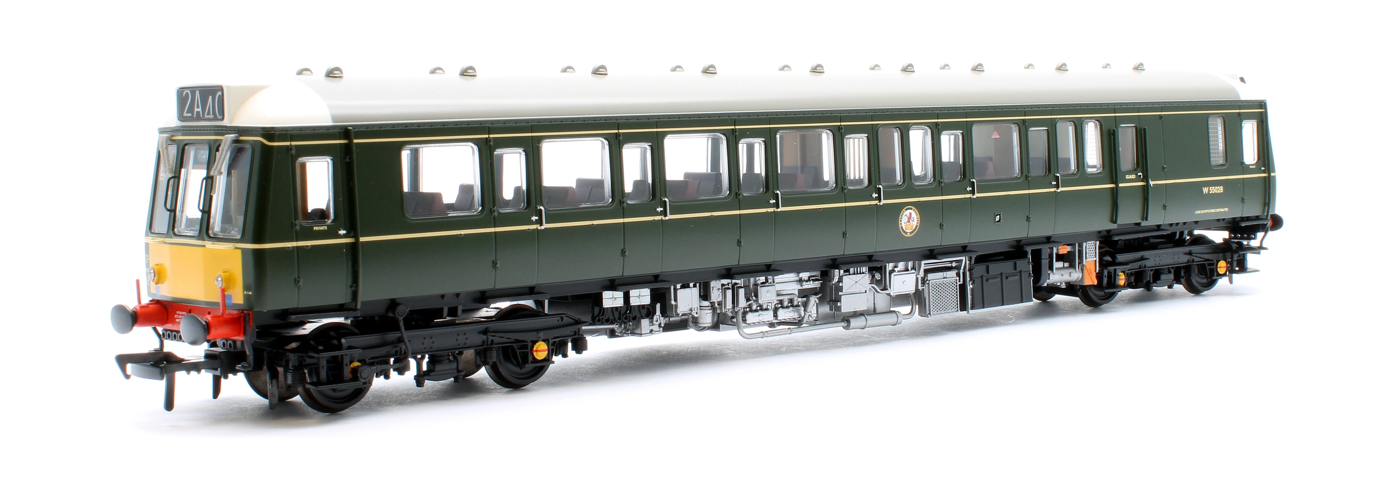 35-528 Class 121 Single-Car DMU W55028 BR Green (Small Yellow Panels) - Image 3