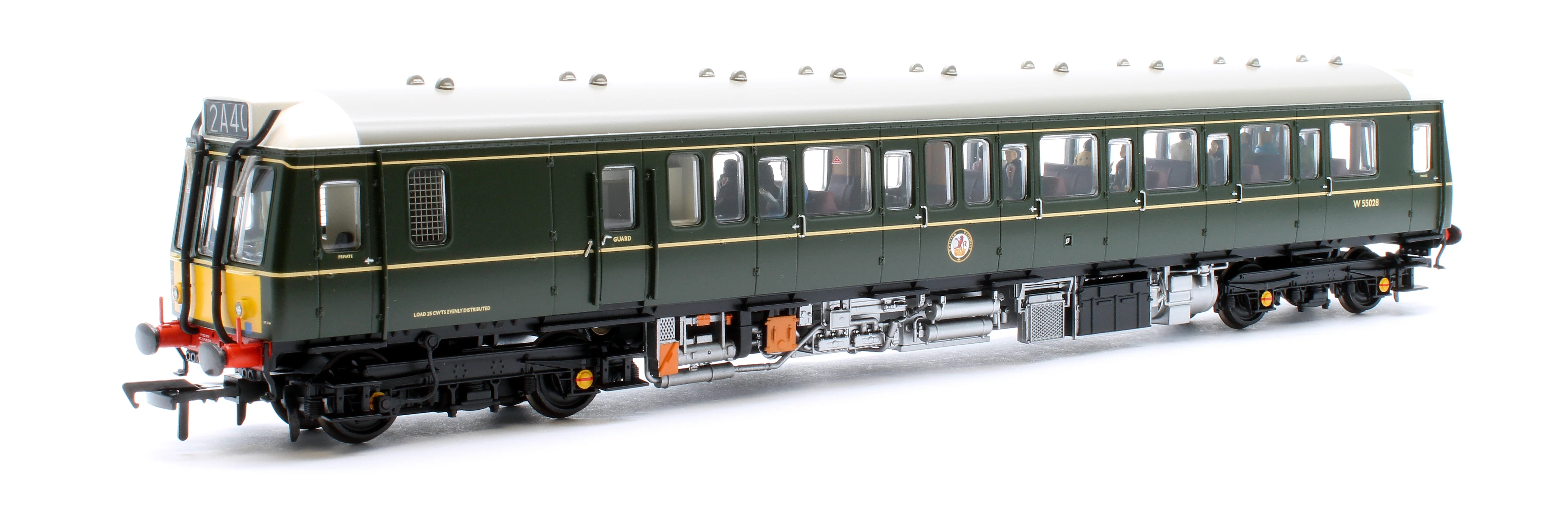 35-528PF Class 121 Single-Car DMU W55028 BR Green (Small Yellow Panels) - Fitted Passengers