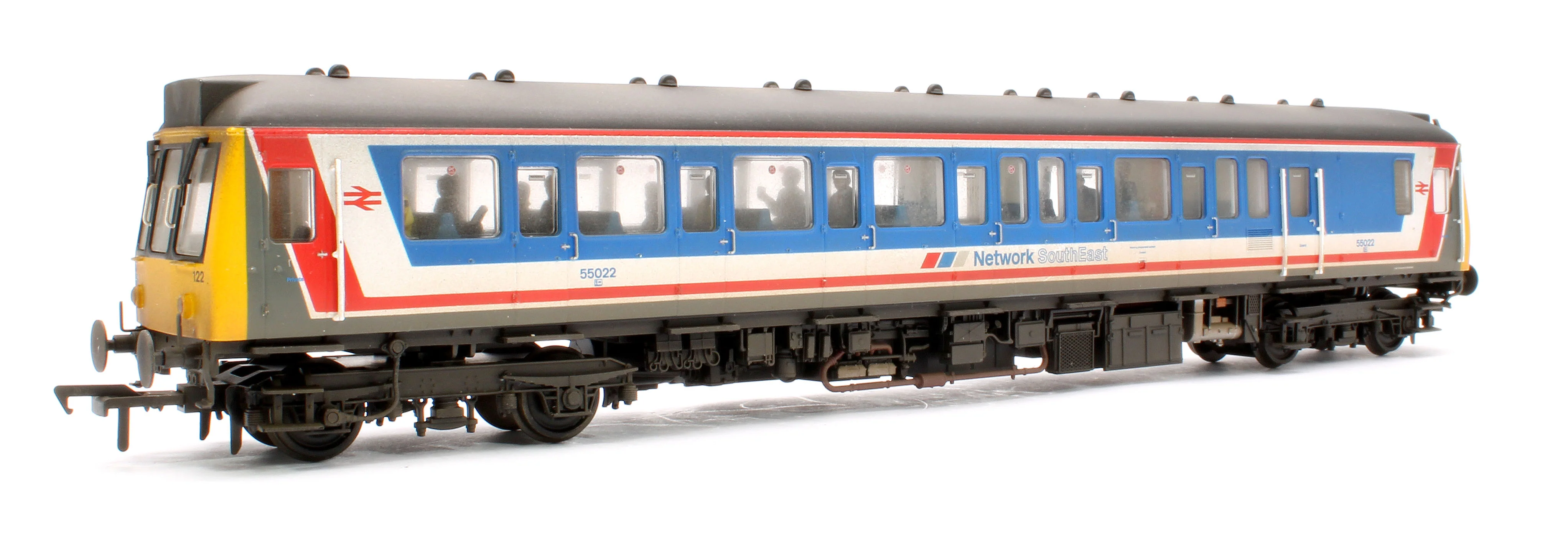 Pre-Owned 35-530PF Class 121 Single-Car DMU 55022 BR Network SouthEast (Original) - Fitted Passengers & Weathered