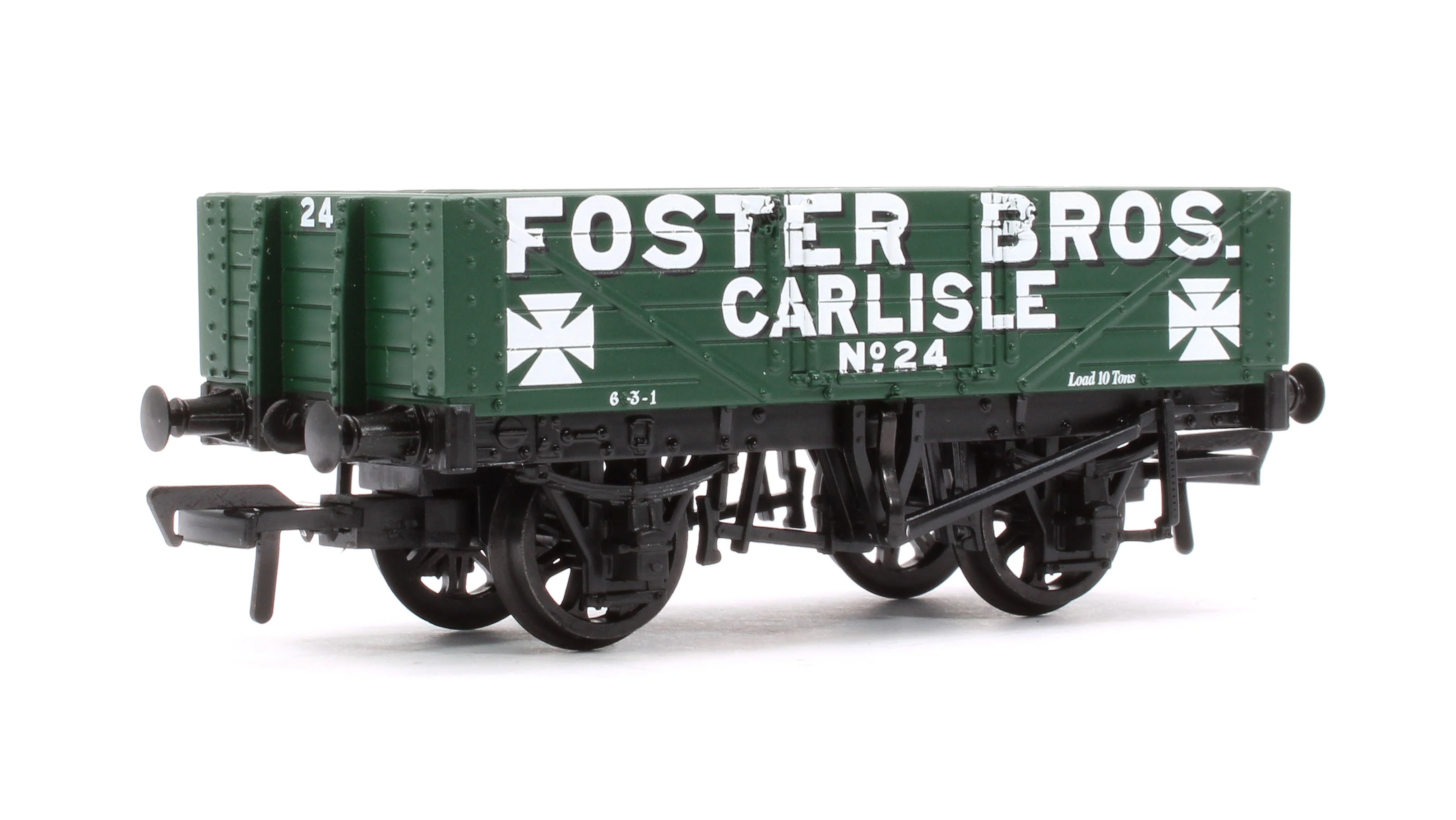 37-063A 5 Plank Wagon Wooden Floor 'Foster Bros.' Green No.24 - Image 3