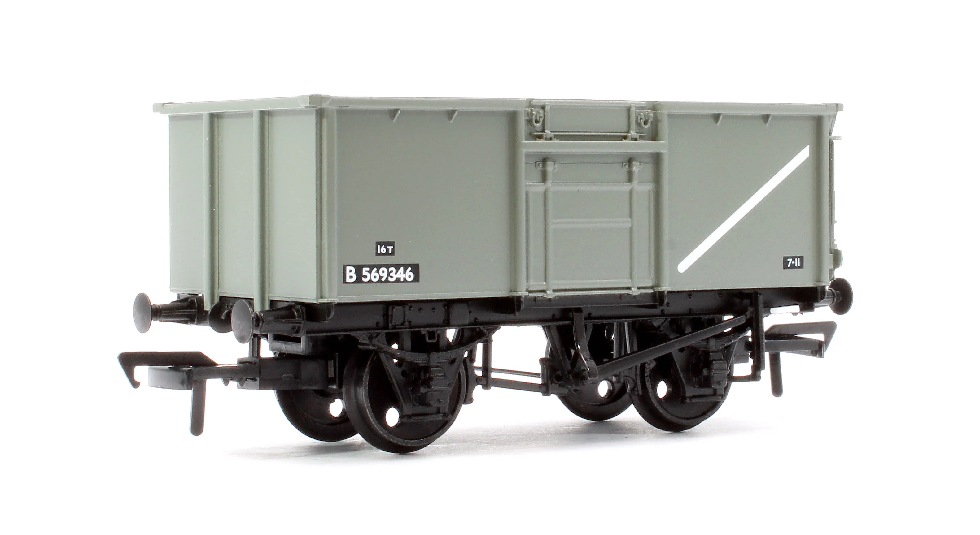 37-265 BR 16T Steel Mineral Top Flap Doors 3-Wagon Pack BR Grey (Early) (with Load) - Image 6