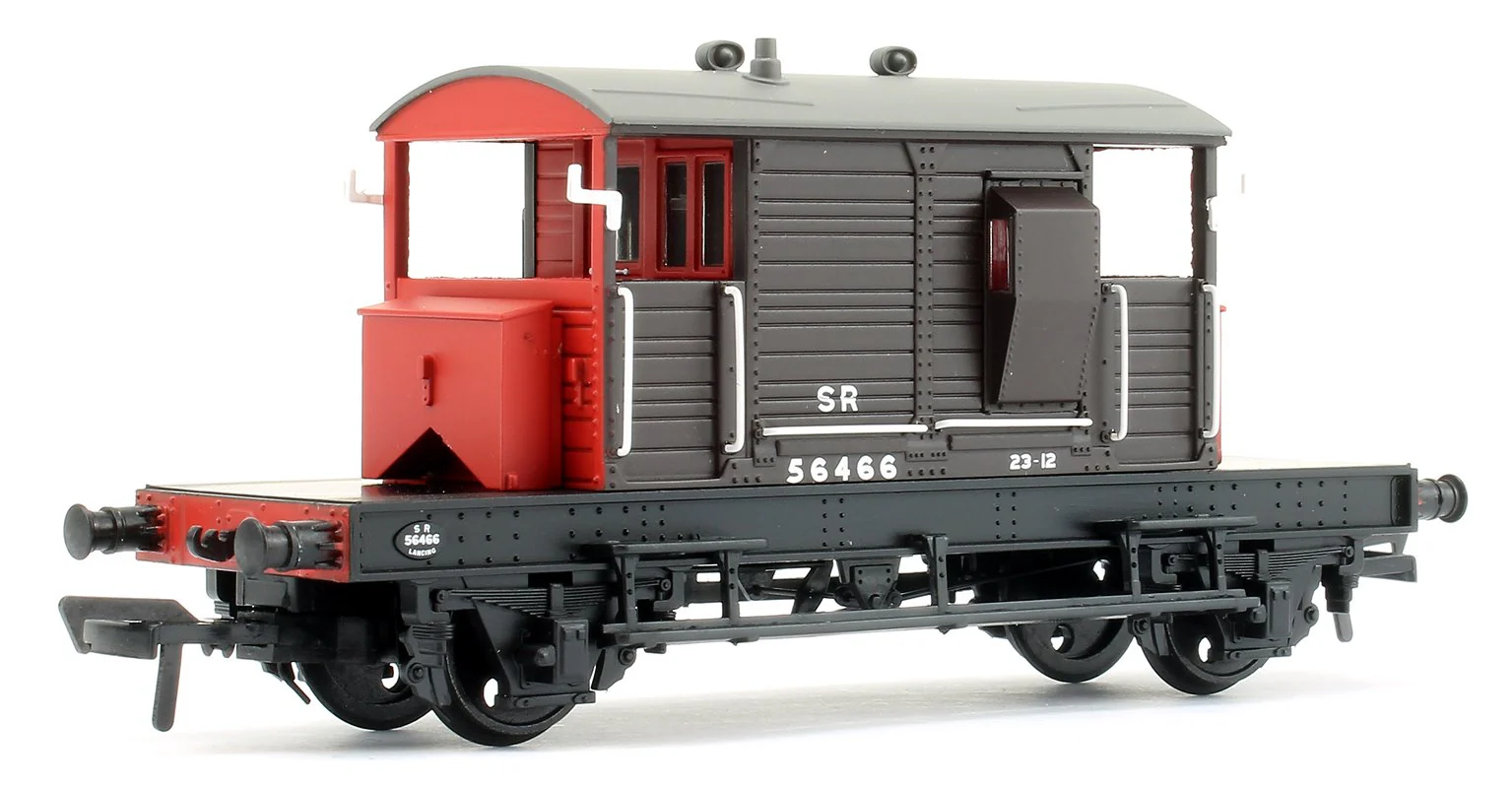 38-400B SR 25T 'Pill Box' Brake Van Right-Hand Duckets SR Brown No. 56466