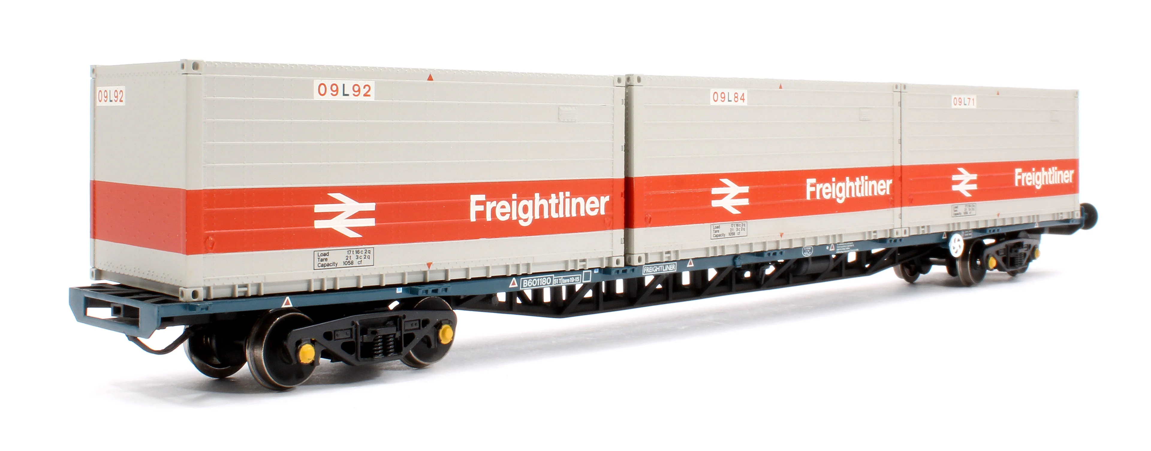 38-625A BR FGA Outer Flats 2-Pack BR Blue No.B601180 & B601202 & 5 x Type L/N Freightliner Containers - Image 2