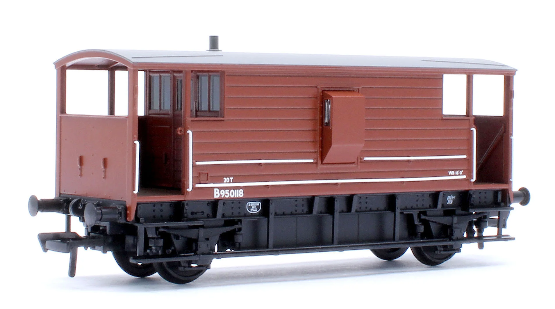 38-977 LMS 20T Brake Van BR Bauxite (Early) No. B950118 - Image 3