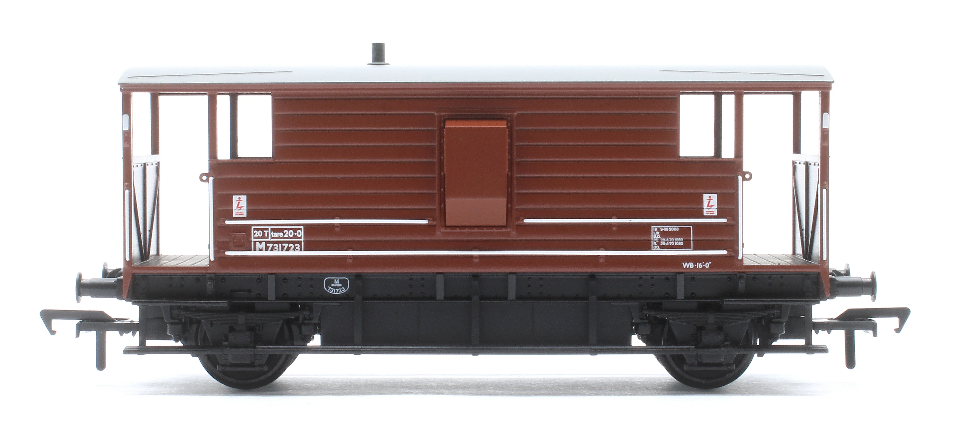 38-978 LMS 20T Brake Van BR Bauxite (Late) No. M731723 - Image 2