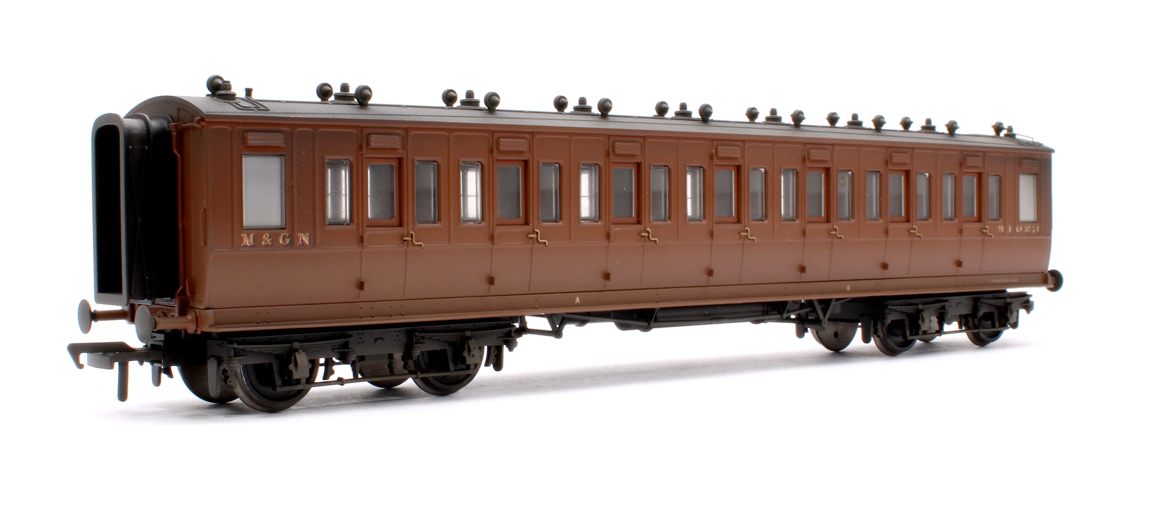 39-871W Custom Weathered LNWR 50ft Arc Roof Third Corridor M&GN Brown No.81023