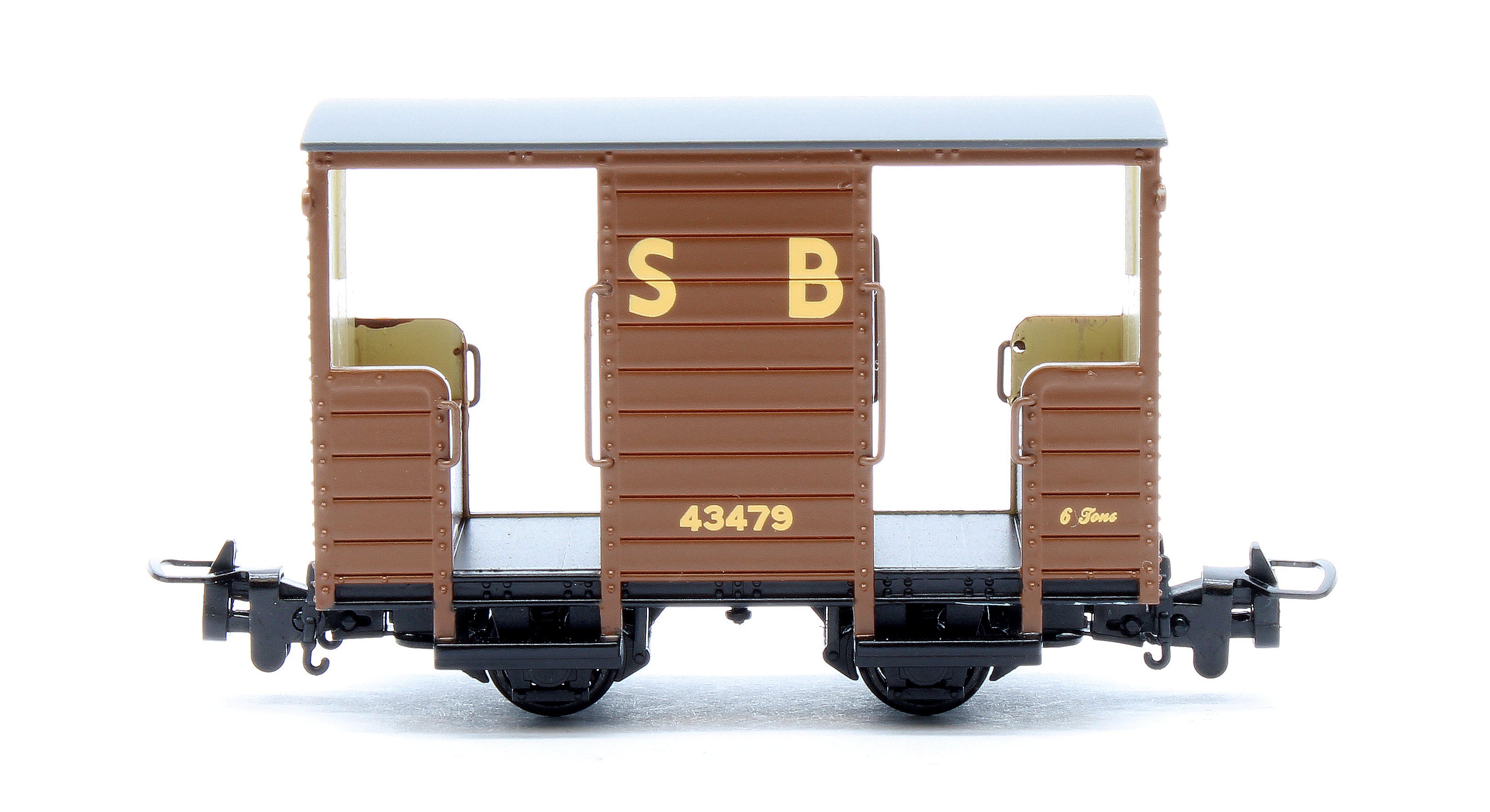 393-101A RNAD Open-End Brake Van Statfold Barn Railway Brown No. 43479 - Image 3