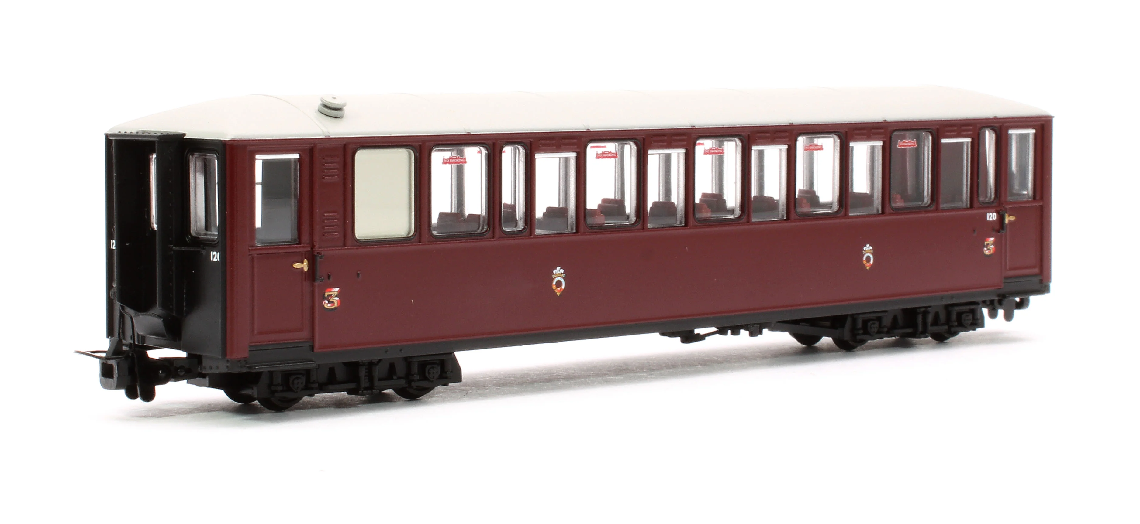394-101A Ffestiniog Railway 'Tin Car' Saloon Third No. 120 FR Maroon - Image 3