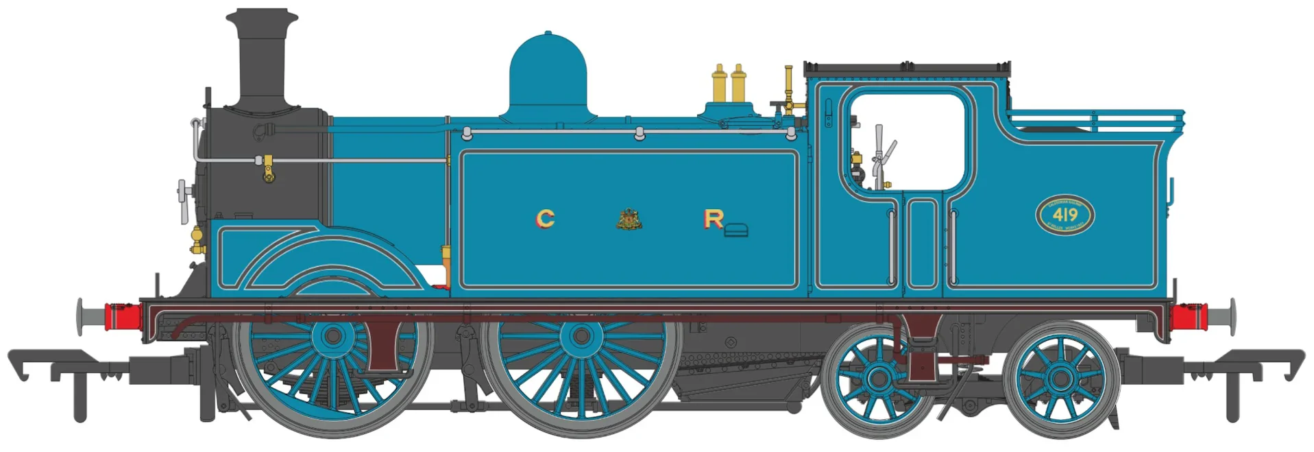 50-171ZSF Class 439 Caledonian 0-4-4T 419 CR Lined Light Blue (As Preserved) Steam Locomotive - DCC Sound