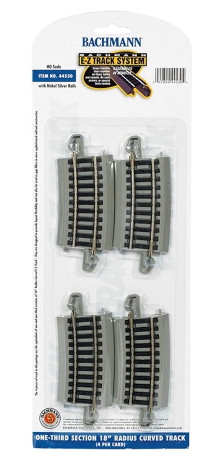 44530 One-Third Section 18" Radius Curved Track (4/Card)