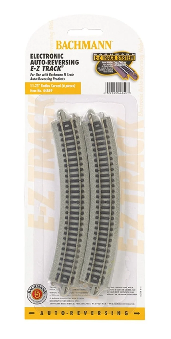 44849 Nickel Silver Auto-Reversing 11.25" Rad Curved Track 6/Card