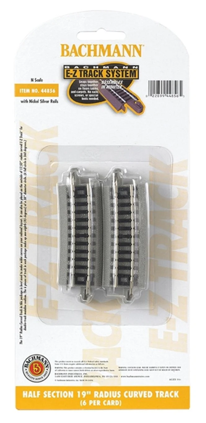 44856 Half Section 19in. rad Curved Track (6/Card)