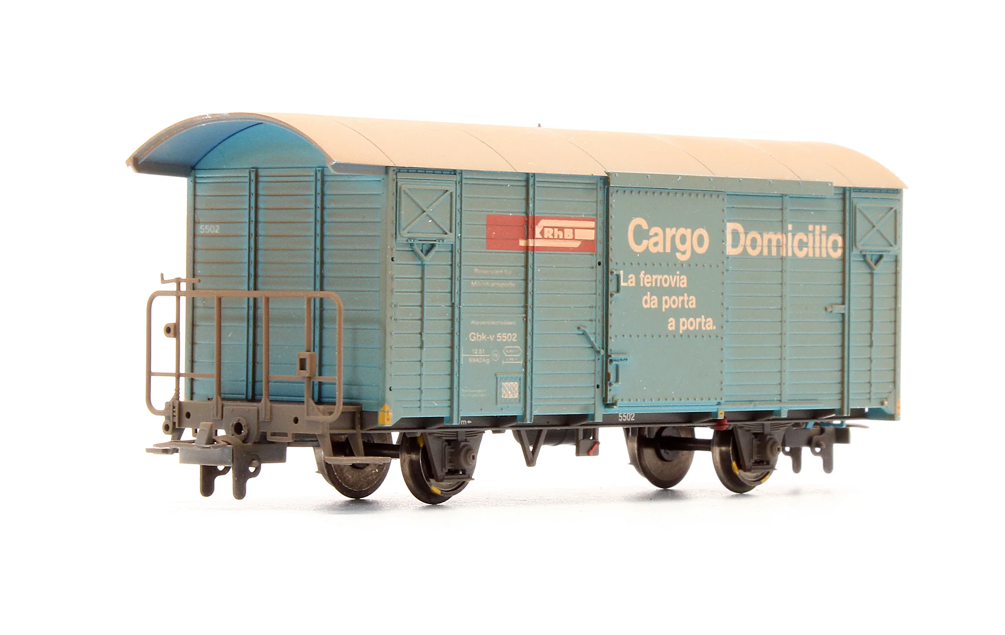 Pre-Owned 2282 172 RhB Gbk-v 5502 Cargo Domicilio Freight Van - Weathered - Image 2