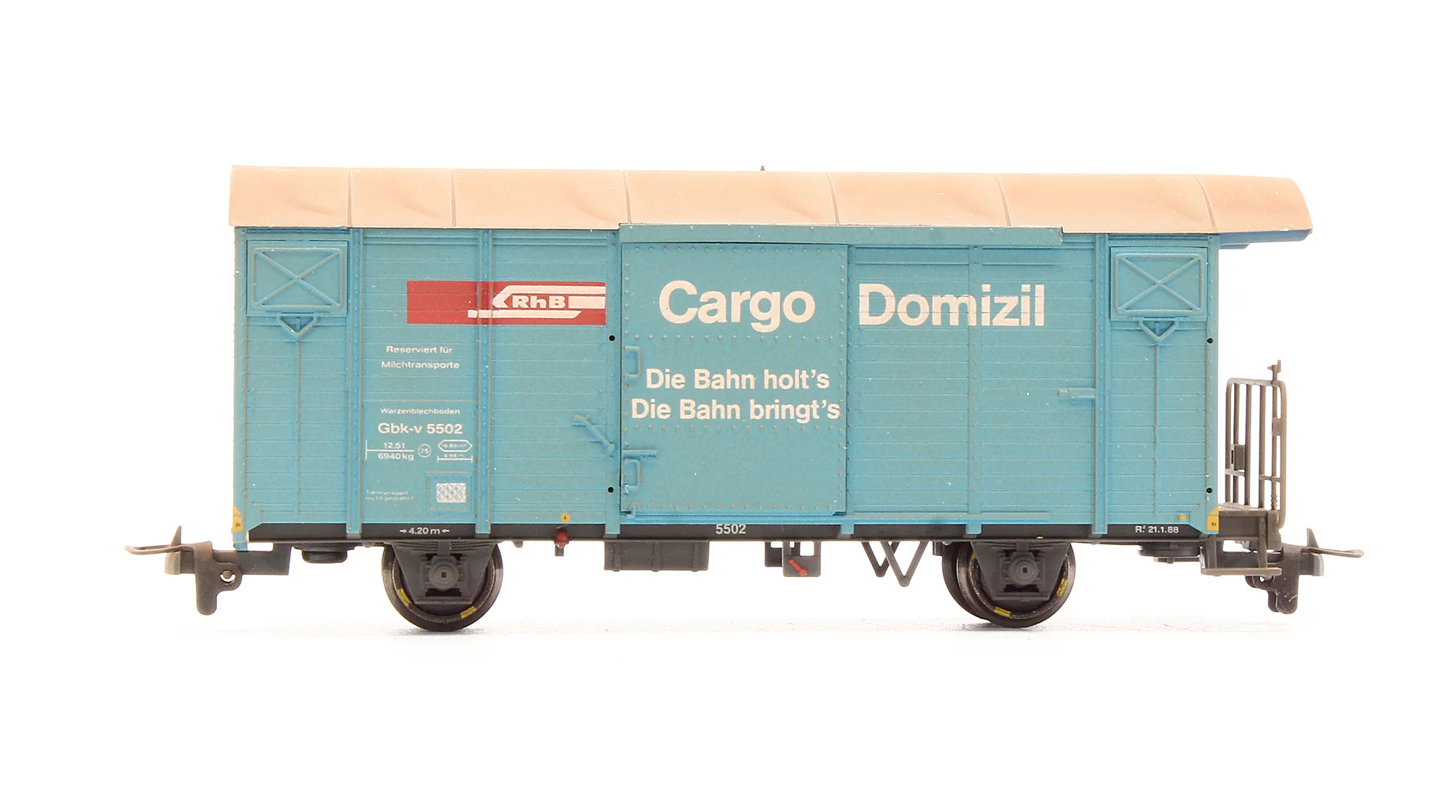 Pre-Owned 2282 172 RhB Gbk-v 5502 Cargo Domicilio Freight Van - Weathered - Image 4