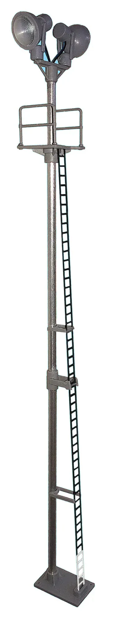 BL04B Twin Spotlight Head Tall Yard Lamp Yellow Led Black Ladder