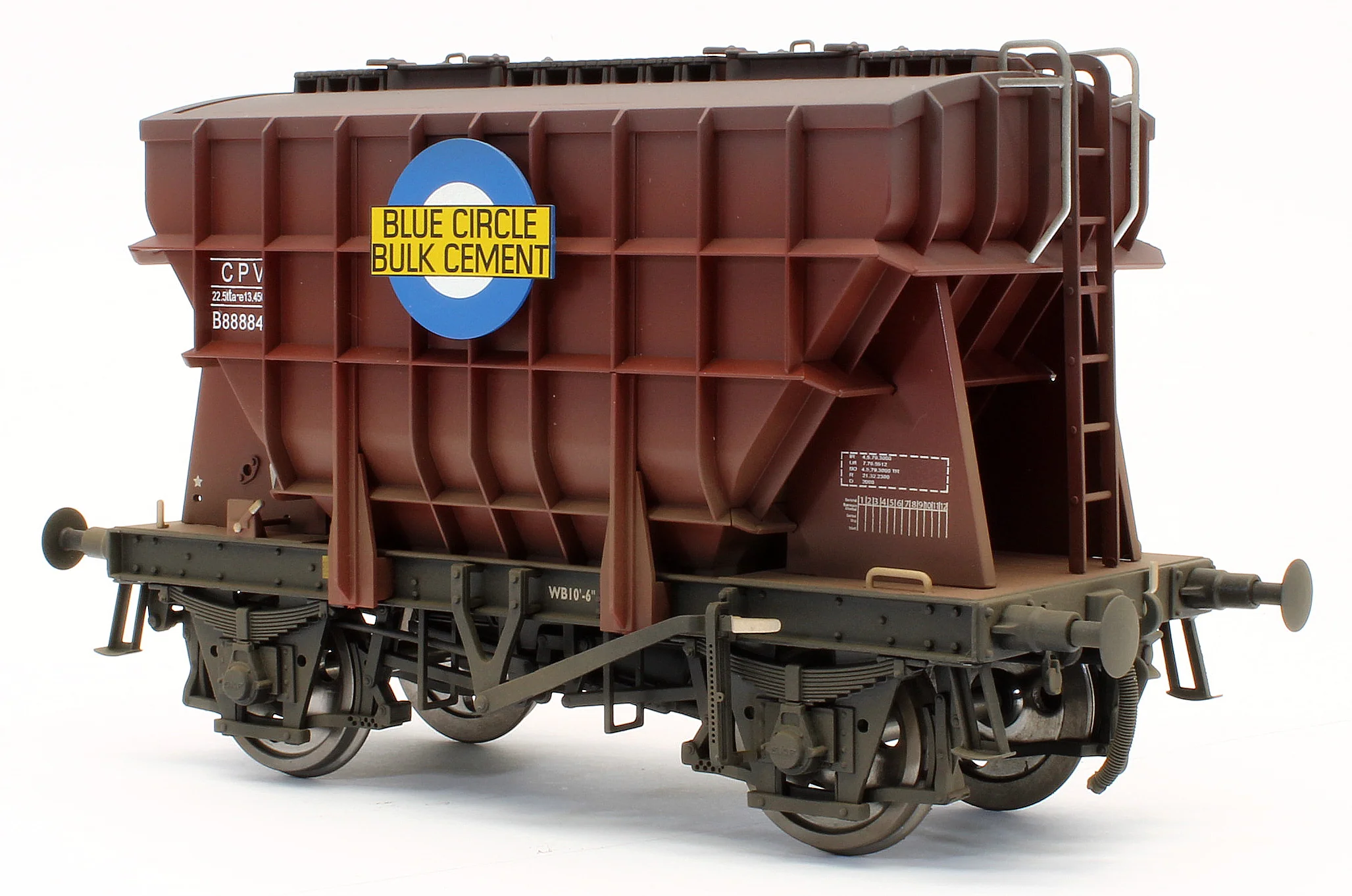 E3006U Bespoke Weathered Presflo Wagon 'Blue Circle' Bauxite B888840 - Light Finish, Renumbered - Image 2