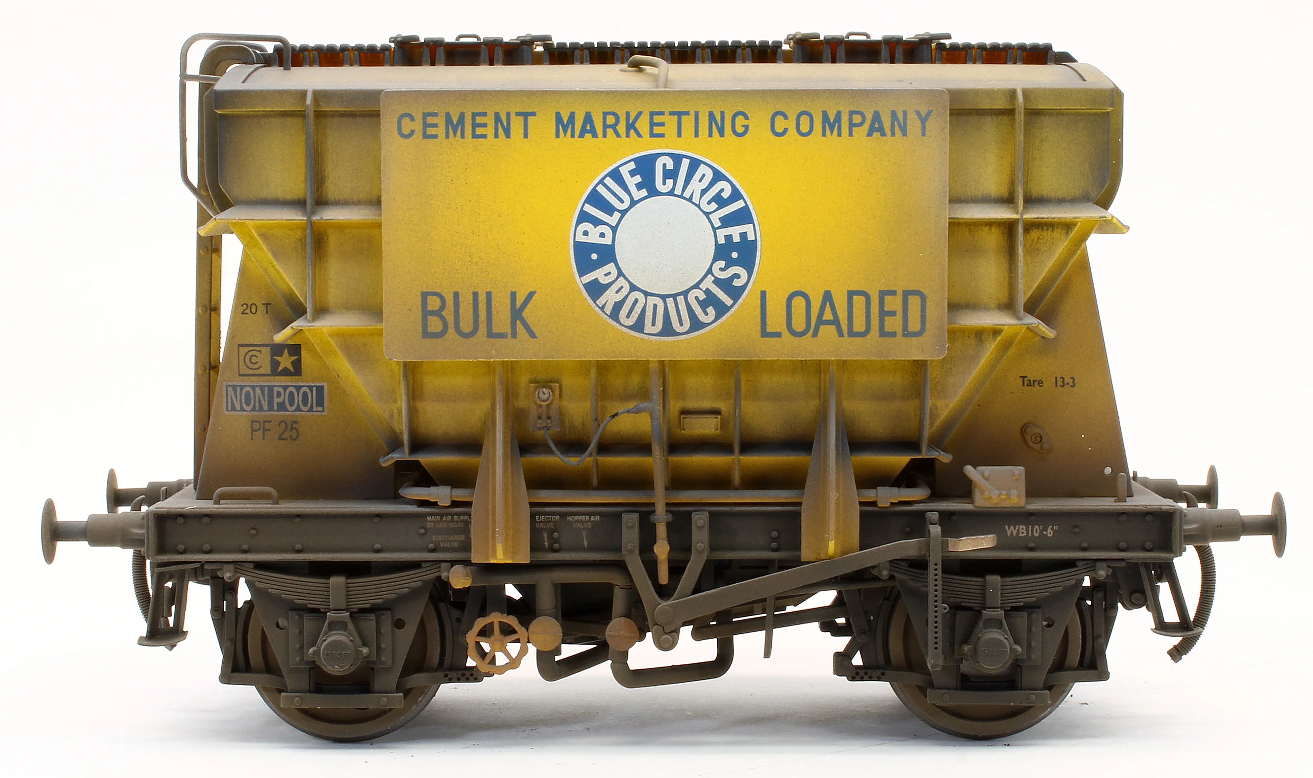 E3003UHW Bespoke Weathered Presflo Wagon 'Blue Circle' Yellow Un-Numbered - Heavy Finish - Image 5
