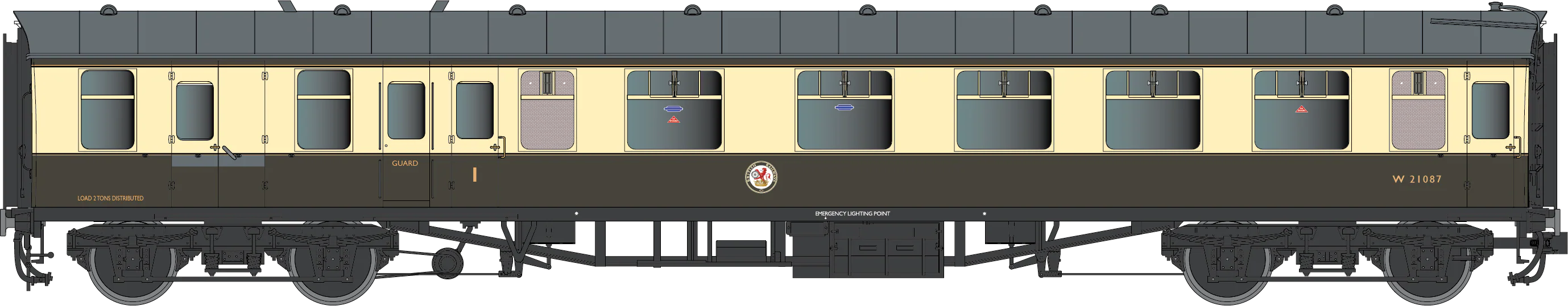 7P-002-301UD BR Mk1 Chocolate & Cream BCK Unnumbered - DCC Fitted
