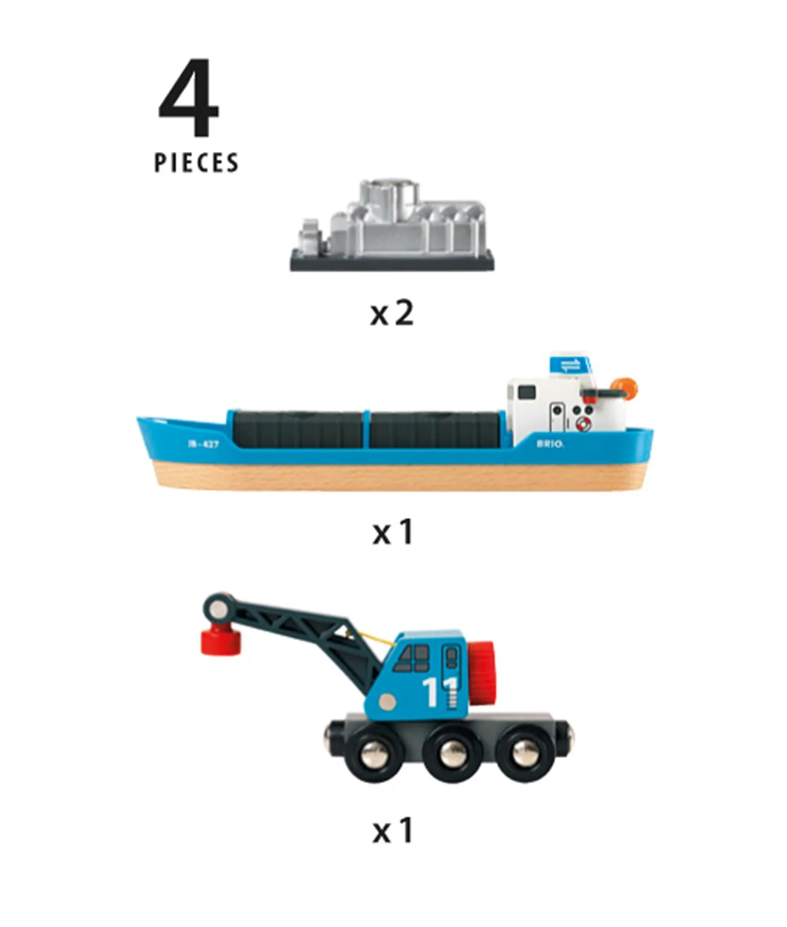 33534 BRIO WORLD - Freight Ship and Crane - Image 2