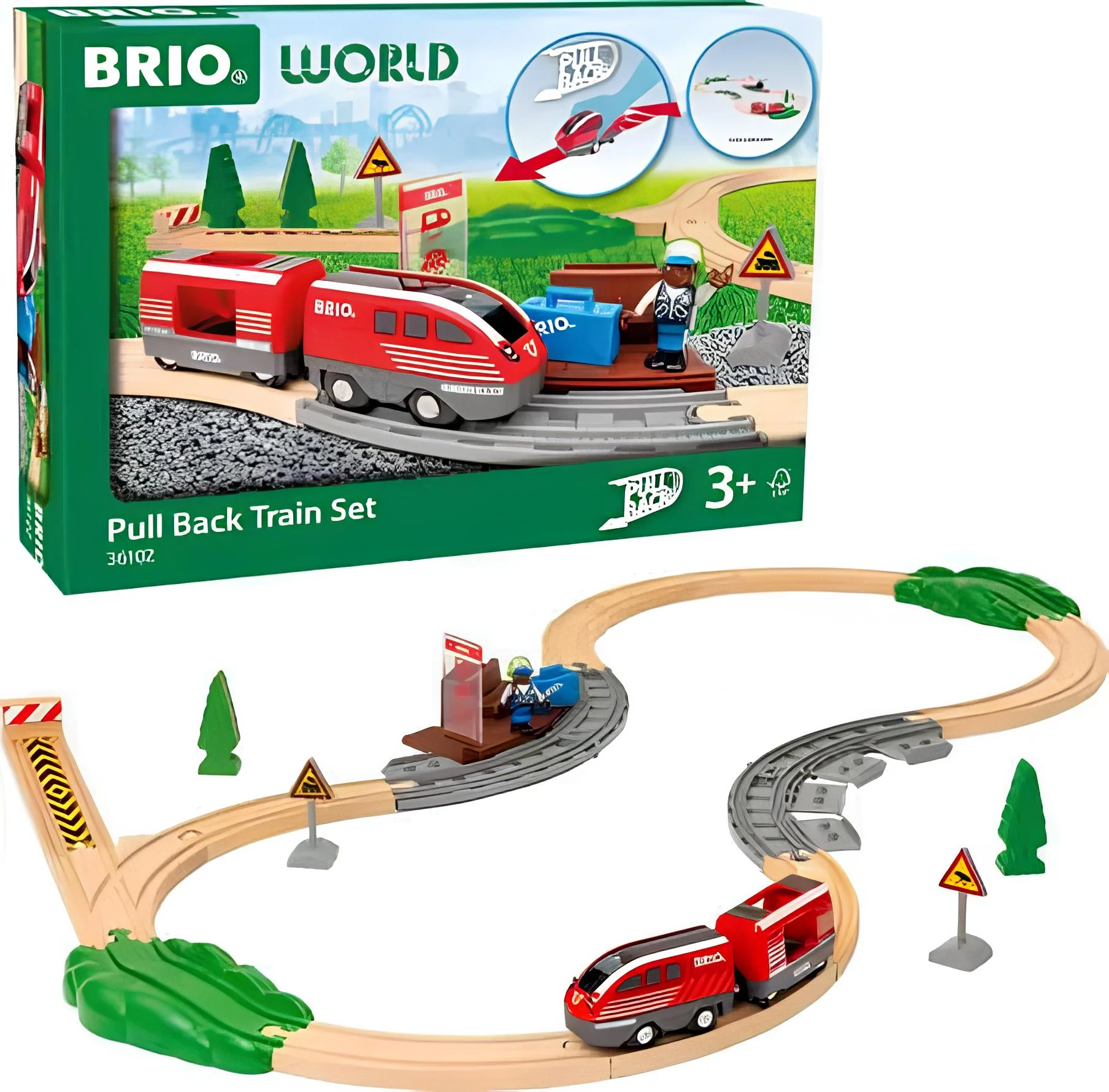 36102 BRIO World Railway Set Pull Back Train Set - Image 3