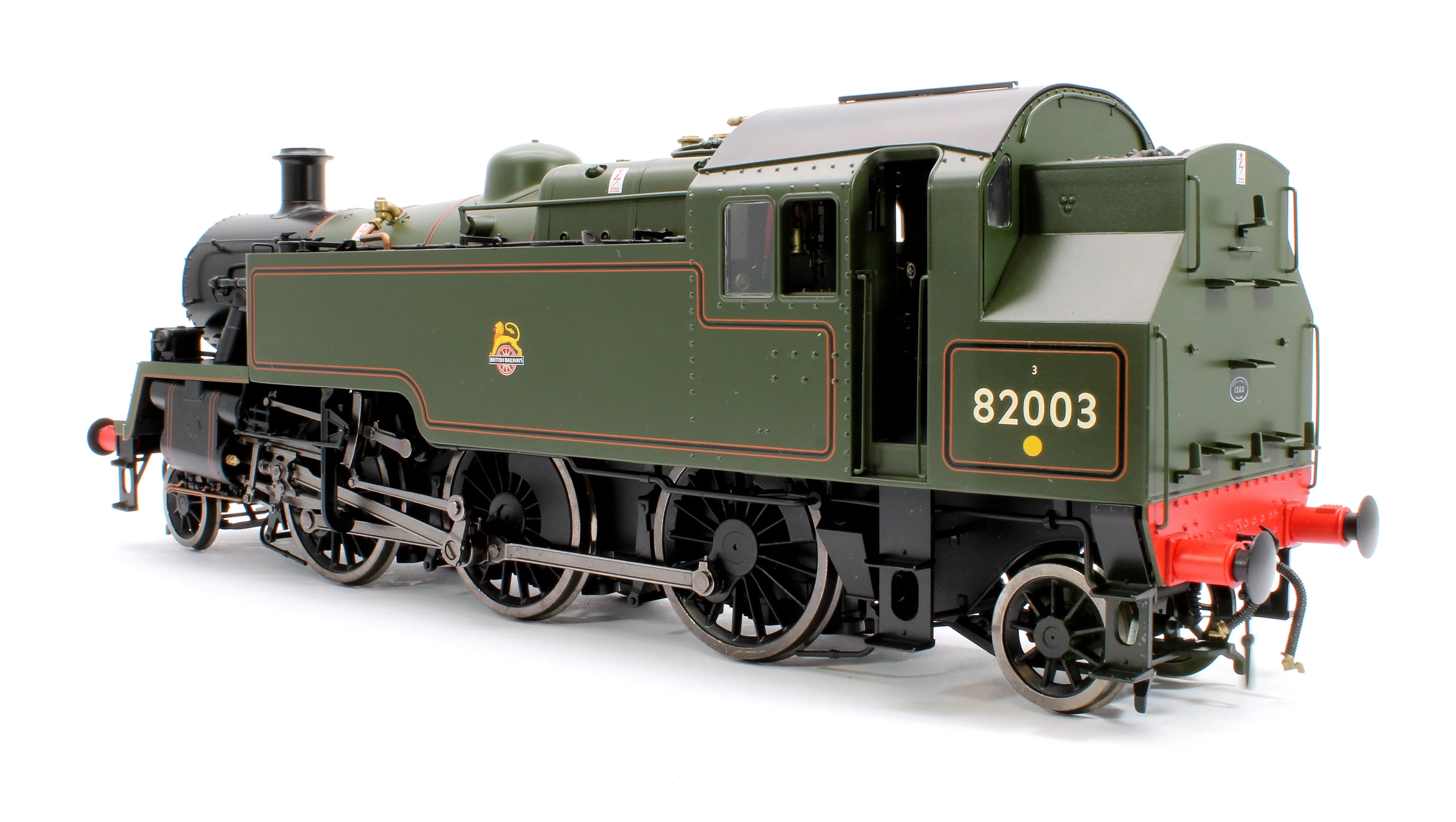 LHT-S-8206 British Railways Standard 3MT 2-6-2T Lined Green Early Crest 82003 - Steam Tank Locomotive - Image 2
