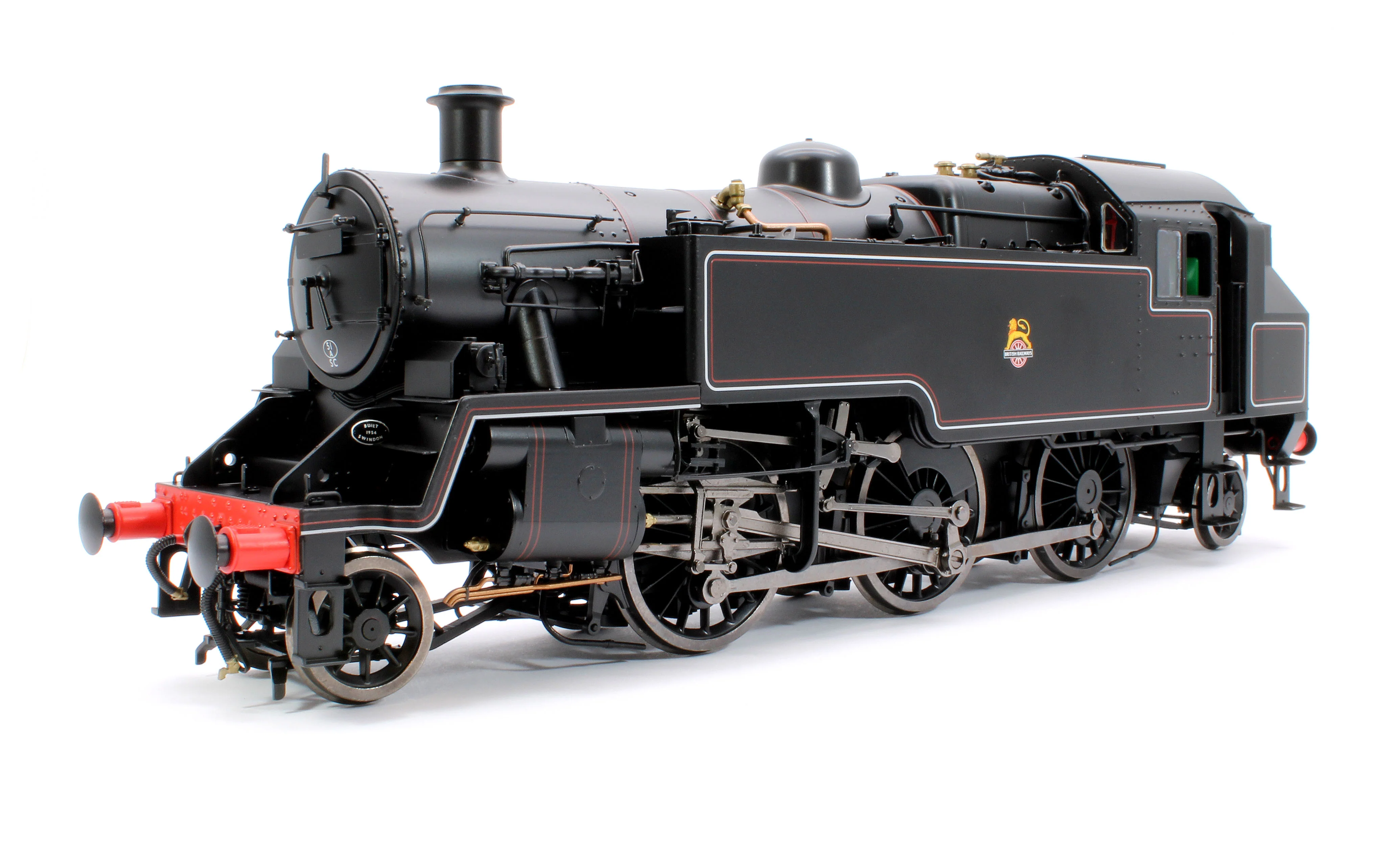 LHT-S-8202U British Railways Standard 3MT 2-6-2T Lined Black Early Crest Unnumbered - Steam Tank Locomotive