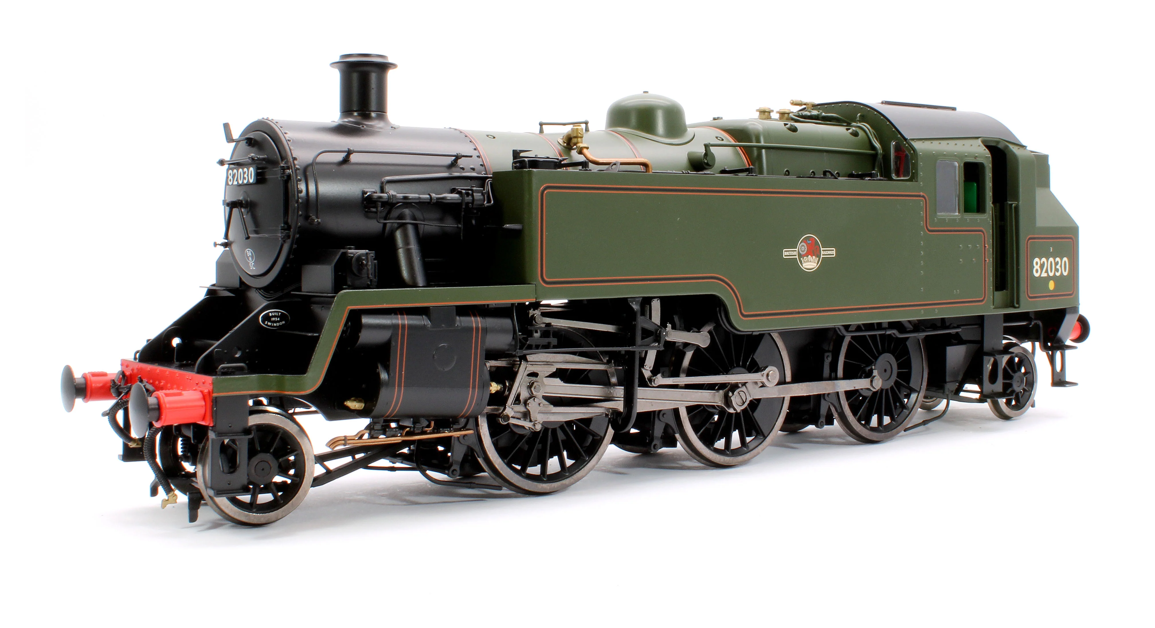 LHT-S-8208 British Railways Standard 3MT 2-6-2T Lined Green Late Crest 82030 - Steam Tank Locomotive