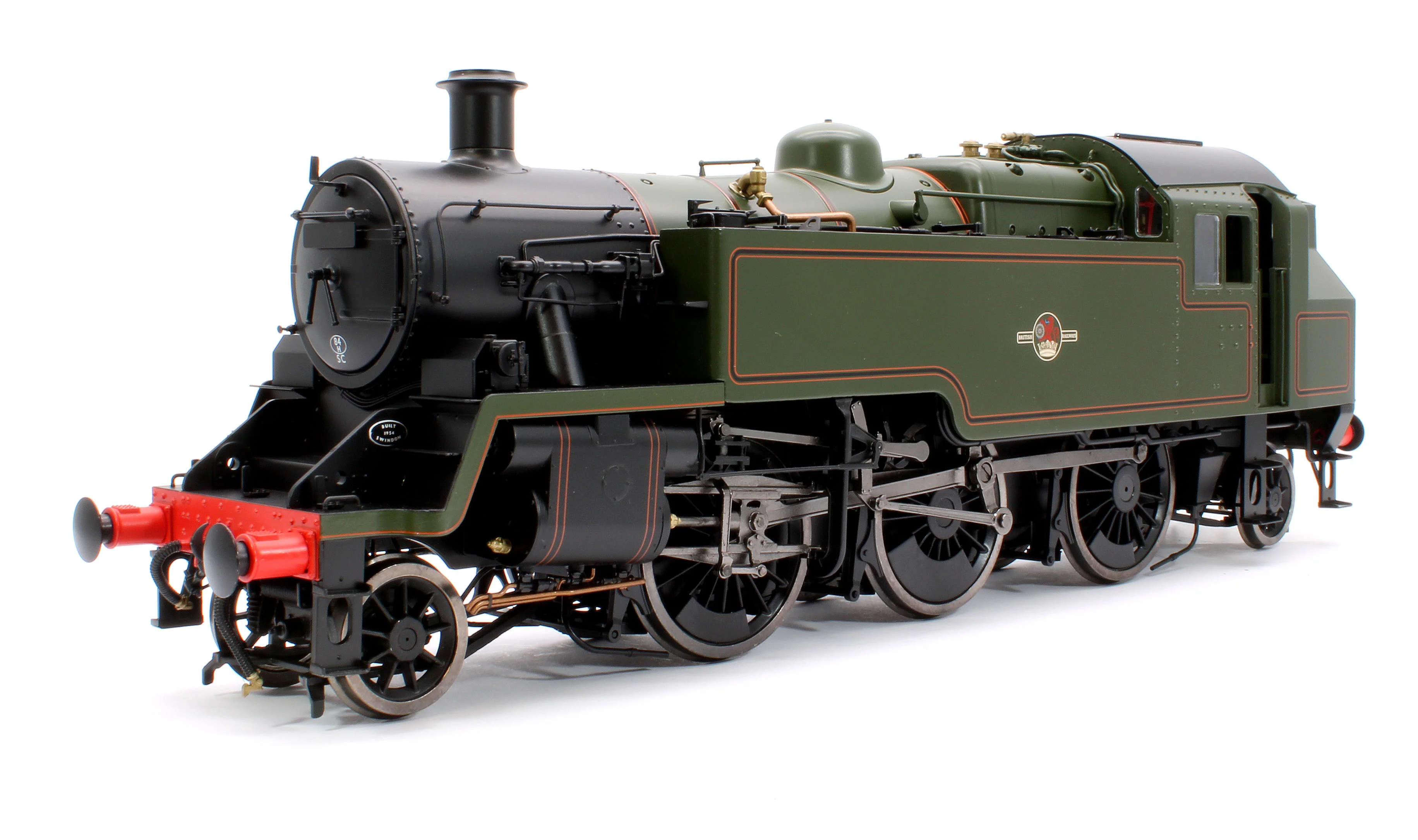 LHT-S-8208UD British Railways Standard 3MT 2-6-2T Lined Green Late Crest Unnumbered - Steam Tank Locomotive - DCC Fitted