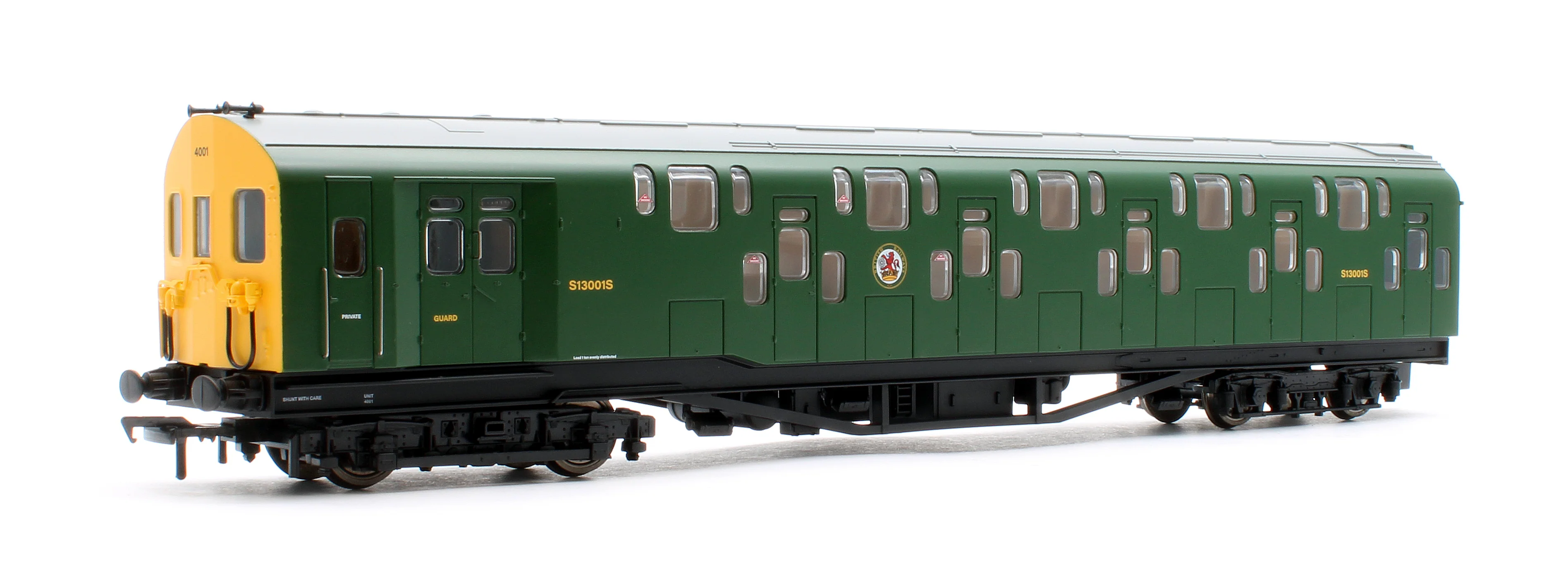 KRM-4DD-OO-F-1-G2 Bulleid Class 4DD Double Decker 4 Car EMU 4001/4901 BR Green with Full Yellow Ends - DCC Fitted - Image 4