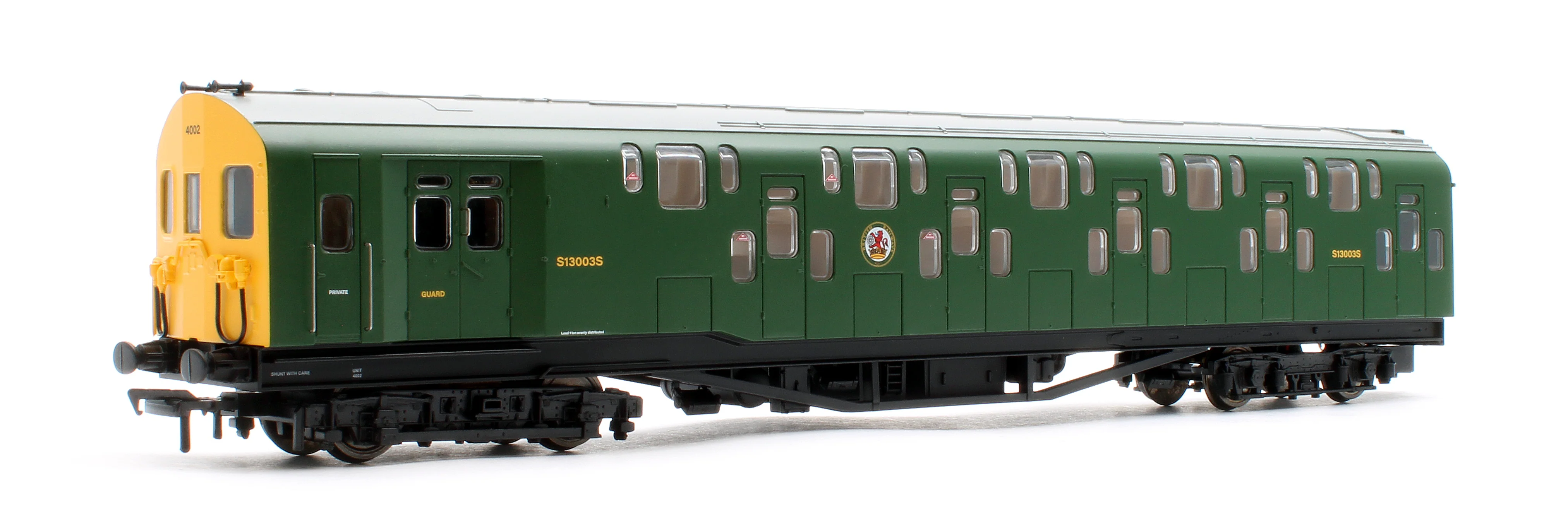KRM-4DD-OO-F-2-G2 Bulleid Class 4DD Double Decker 4 Car EMU 4002/4902 BR Green with Full Yellow Ends - DCC Fitted - Image 4