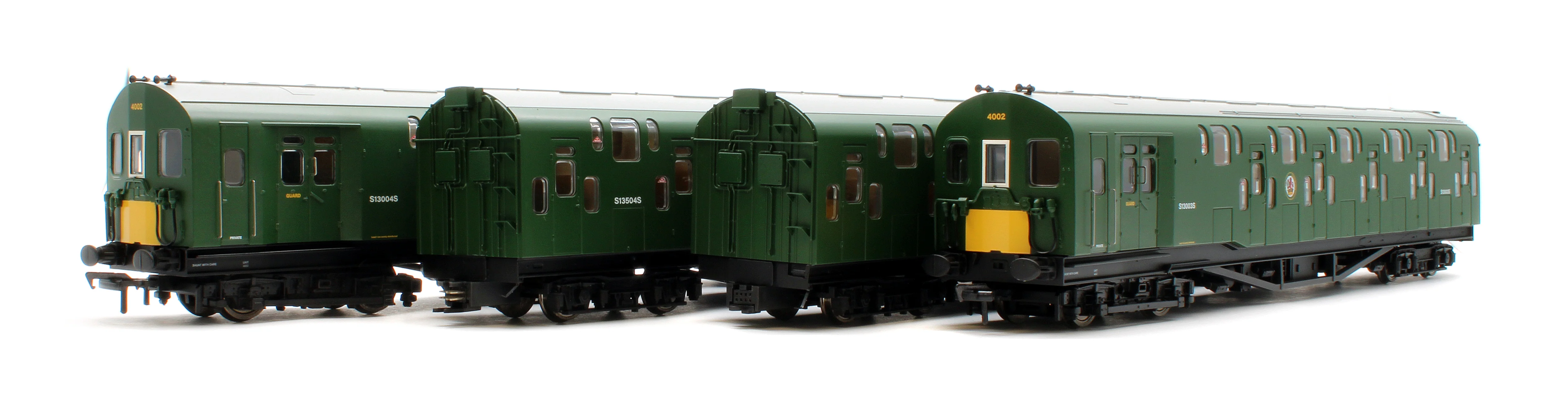 KRM-4DD-OO-S-2-G1 Bulleid Class 4DD Double Decker 4 Car EMU 4002/4902 BR Green with Small Yellow Ends - Sound Fitted